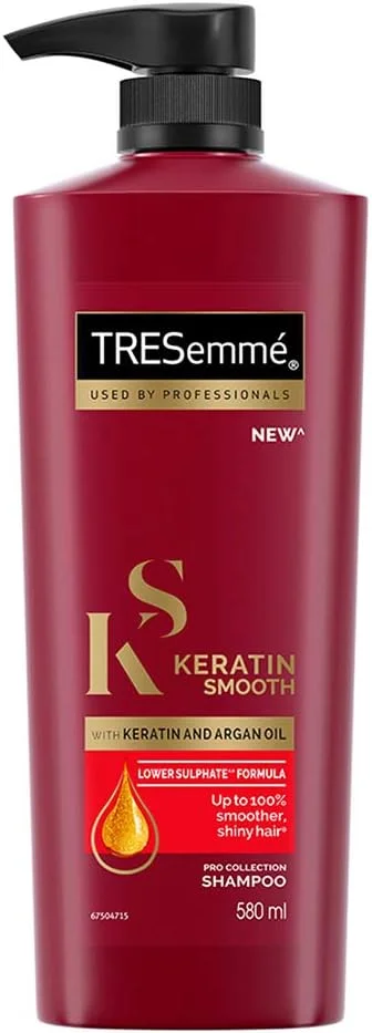 شامپو کراتینه نرم کننده مو ترزمه، حاوی کراتین و روغن آرگان برای موهای صاف تر و درخشان تر، 580 میلی لیتر