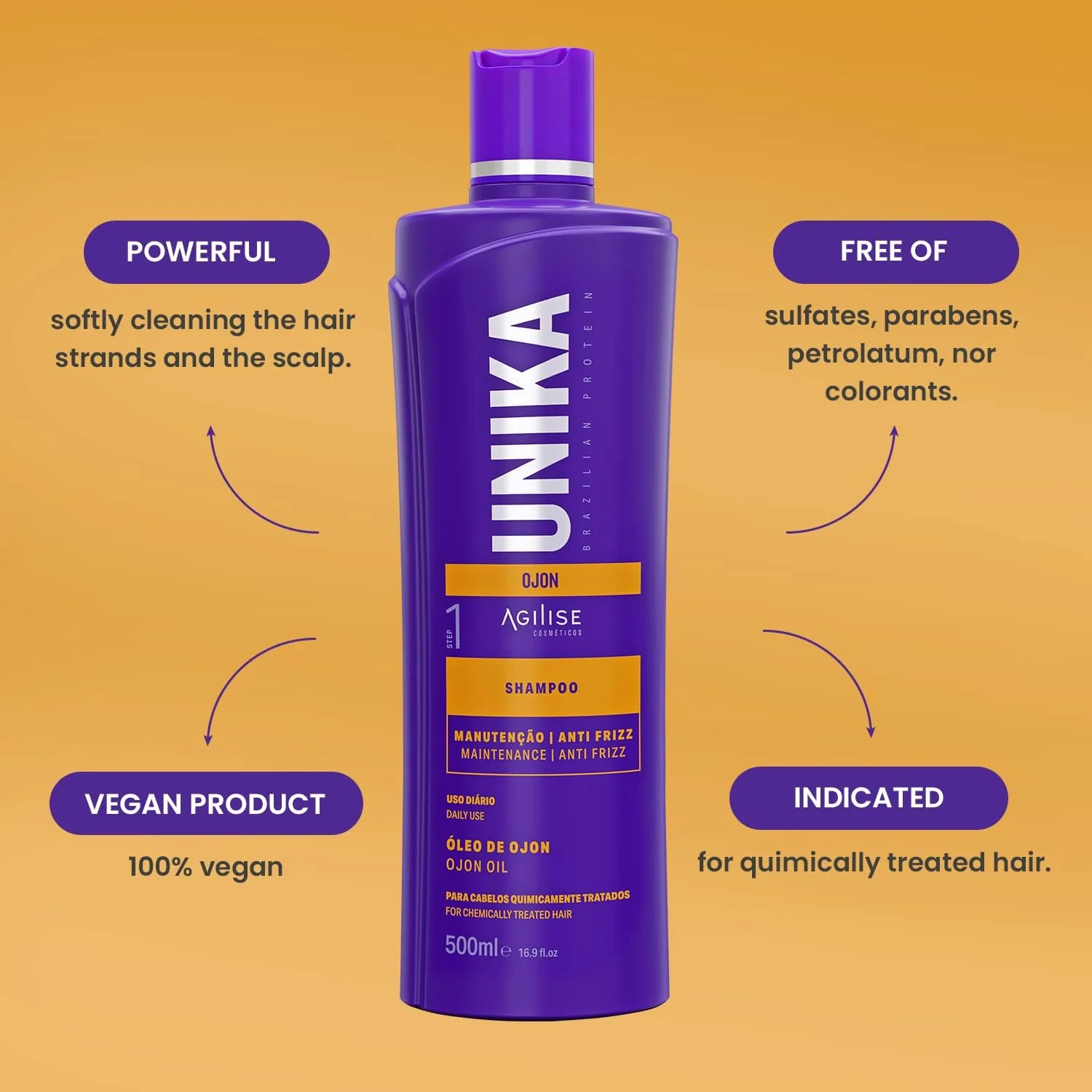 شامپو مراقبت از مو یونیکا 500 میلی لیتر - درمان کراتین برزیلی برای موهای تحت درمان شیمیایی - موهای ابریشمی، صاف و بدون وز - بدون سولفات، بدون پارابن - روغن اوجون، وگان - 500 میلی لیتر شامپو مراقبت از مو یونیکا 500 میلی لیتر - درمان کراتین برزیلی برای موهای تحت درمان شیمیایی - موهای ابریشمی، صاف و بدون وز - بدون سولفات، بدون پارابن - روغن اوجون، وگان - 500 میلی لیتر