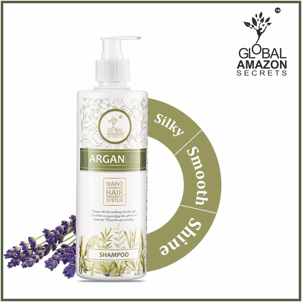 شامپو سیستم شستشوی موی کراتین پریمیوم آمازون گلوبال سکرتز آرگانلیس نانو نرم کننده مو برای درخشش مو | صاف کردن | کنترل وز | نرم کننده • برای آقایان و بانوان 500 میلی لیتر شامپو سیستم شستشوی موی کراتین پریمیوم آمازون گلوبال سکرتز آرگانلیس نانو نرم کننده مو برای درخشش مو | صاف کردن | کنترل وز | نرم کننده • برای آقایان و بانوان 500 میلی لیتر