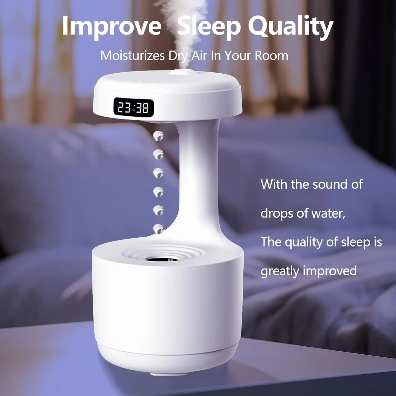 دستگاه بخور ضد جاذبه، دستگاه بخور 600 میلی لیتری برای اتاق خواب، دستگاه بخور بی صدا با مه خنک، دستگاه بخور رومیزی USB با 8 ساعت زمان کارکرد، صفحه نمایش LED هوشمند، خاموش شدن خودکار در صورت اتمام آب، مناسب برای اتاق کودک، خانه و دفتر کار (سفید) دستگاه بخور ضد جاذبه، دستگاه بخور 600 میلی لیتری برای اتاق خواب، دستگاه بخور بی صدا با مه خنک، دستگاه بخور رومیزی USB با 8 ساعت زمان کارکرد، صفحه نمایش LED هوشمند، خاموش شدن خودکار در صورت اتمام آب، مناسب برای اتاق کودک، خانه و دفتر کار (سفید)