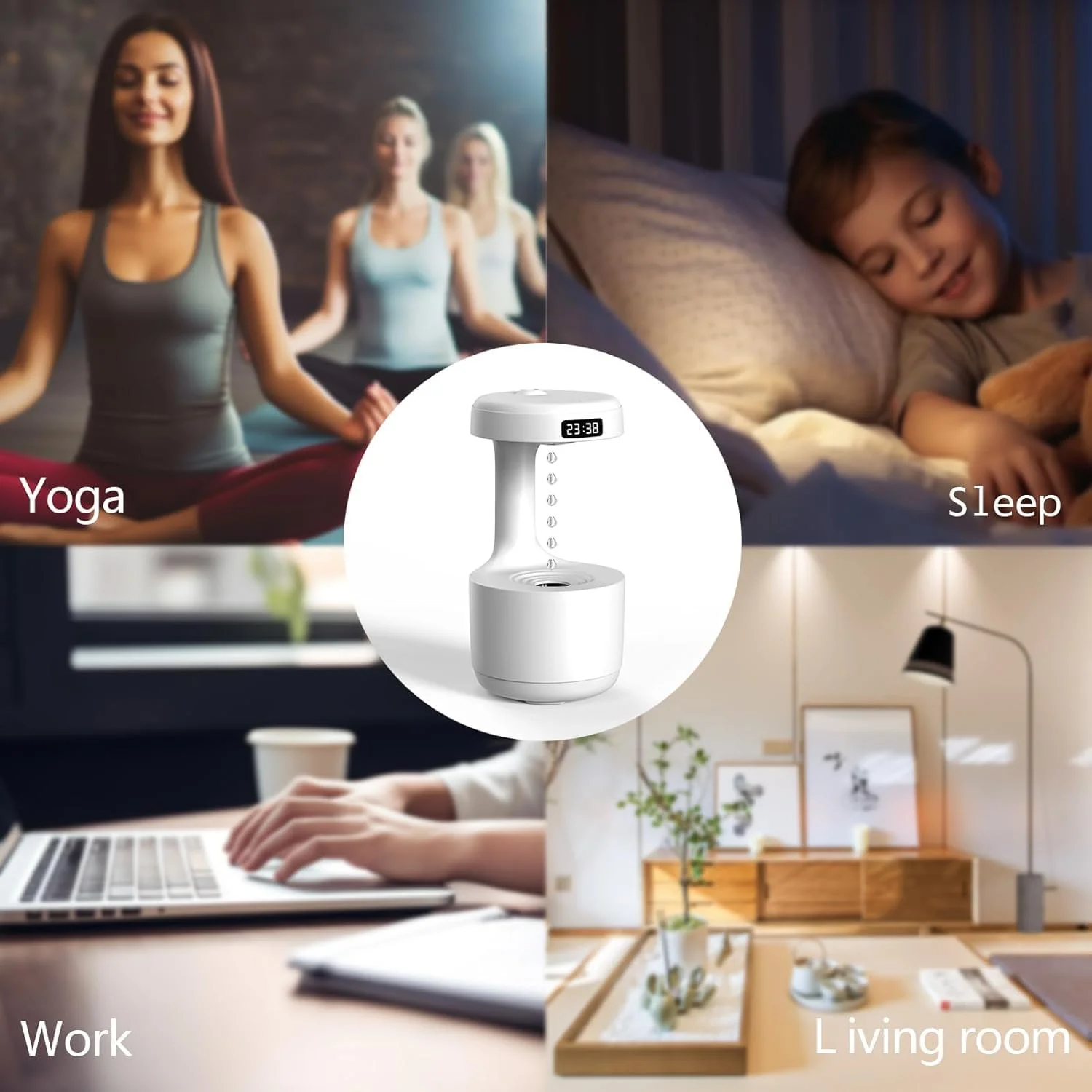 دستگاه بخور ضد جاذبه، دستگاه بخور 600 میلی لیتری برای اتاق خواب، دستگاه بخور بی صدا با مه خنک، دستگاه بخور رومیزی USB با 8 ساعت زمان کارکرد، صفحه نمایش LED هوشمند، خاموش شدن خودکار در صورت اتمام آب، مناسب برای اتاق کودک، خانه و دفتر کار (سفید) دستگاه بخور ضد جاذبه، دستگاه بخور 600 میلی لیتری برای اتاق خواب، دستگاه بخور بی صدا با مه خنک، دستگاه بخور رومیزی USB با 8 ساعت زمان کارکرد، صفحه نمایش LED هوشمند، خاموش شدن خودکار در صورت اتمام آب، مناسب برای اتاق کودک، خانه و دفتر کار (سفید)