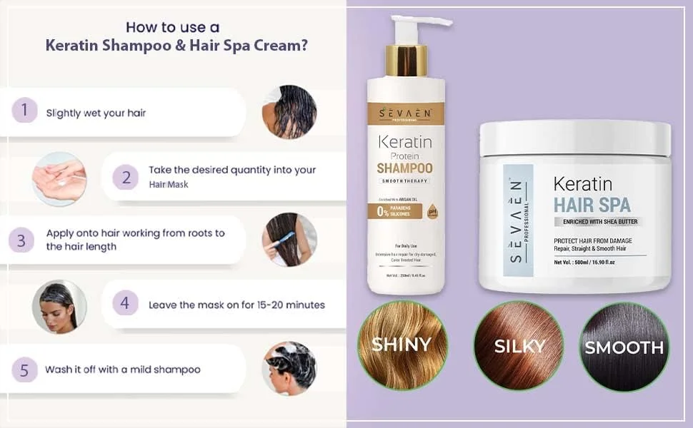 شامپو کراتین سواین و کرم اسپا مو برای ترمیم موهای خشک و آسیب دیده، تقویت و صاف کردن مو با درمان عمیق حالت دهنده شامپو کراتین سواین و کرم اسپا مو برای ترمیم موهای خشک و آسیب دیده، تقویت و صاف کردن مو با درمان عمیق حالت دهنده