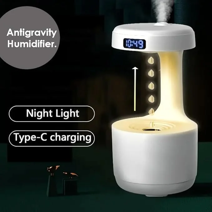 دستگاه بخور ضد جاذبه با قطره آب و ساعت LED - پخش کننده هوای اولتراسونیک با مه خنک، فواره آروماتراپی بی صدا، جریان برگشتی بصری، دستگاه بخور اتاق خواب برای خانه، دفتر کار، خواب و هدیه دستگاه بخور ضد جاذبه با قطره آب و ساعت LED - پخش کننده هوای اولتراسونیک با مه خنک، فواره آروماتراپی بی صدا، جریان برگشتی بصری، دستگاه بخور اتاق خواب برای خانه، دفتر کار، خواب و هدیه