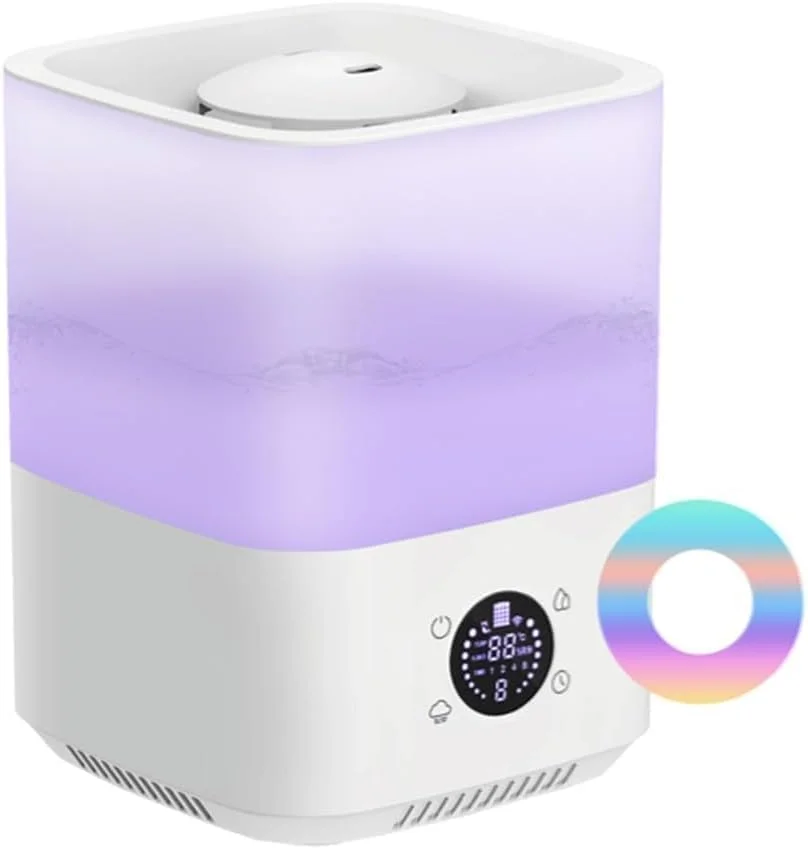 دستگاه بخور هوشمند AMINAC برای اتاق خواب، منزل، اتاق بزرگ، مخزن آب 4 لیتری با قابلیت پر کردن از بالا، دارای پخش کننده اسانس روغنی، 3 سطح مه، رطوبت 45% تا 90%، تایمر 12 ساعته، کنترل IR/لمسی/اپلیکیشن، حالت خواب با چراغ شب دستگاه بخور هوشمند AMINAC برای اتاق خواب، منزل، اتاق بزرگ، مخزن آب 4 لیتری با قابلیت پر کردن از بالا، دارای پخش کننده اسانس روغنی، 3 سطح مه، رطوبت 45% تا 90%، تایمر 12 ساعته، کنترل IR/لمسی/اپلیکیشن، حالت خواب با چراغ شب