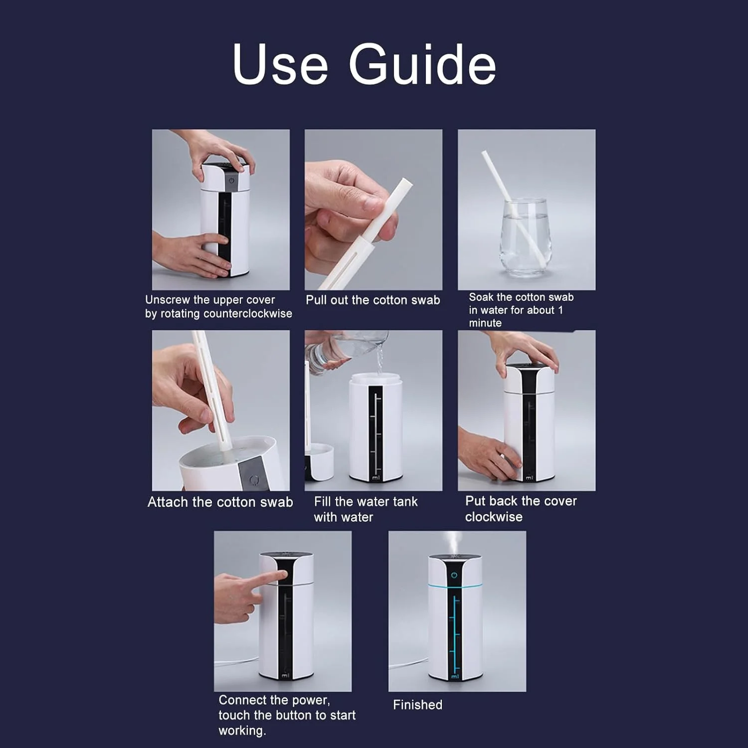 دستگاه بخور هوا برای اتاق خواب - دستگاه تصفیه هوای بی صدا USB، مرطوب کننده هوشمند LED با 7 رنگ برای اتاق خواب، اتاق نشیمن، خوابگاه و استودیو دستگاه بخور هوا برای اتاق خواب - دستگاه تصفیه هوای بی صدا USB، مرطوب کننده هوشمند LED با 7 رنگ برای اتاق خواب، اتاق نشیمن، خوابگاه و استودیو