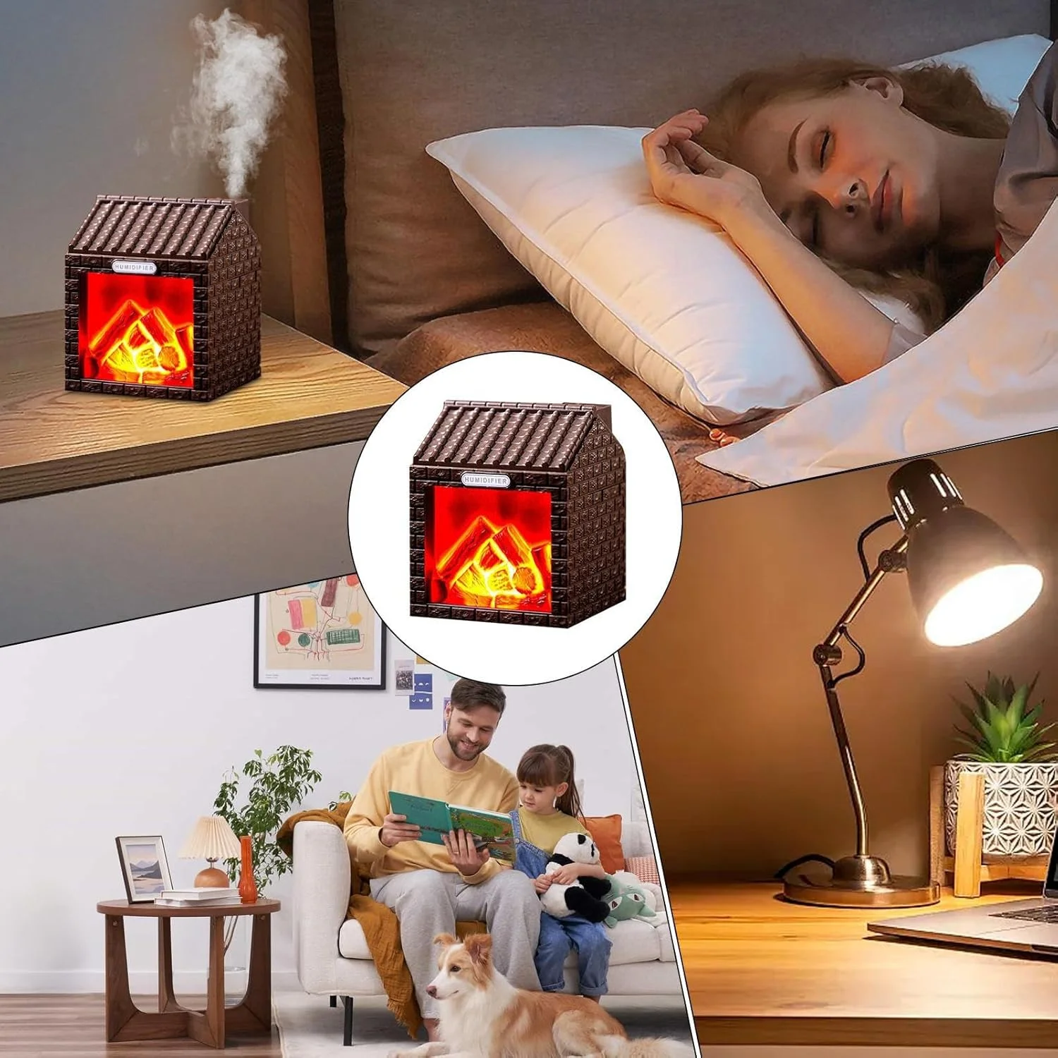 دستگاه بخور هوا | دستگاه رطوبت ساز اتاق با چراغ خواب LED - پخش کننده رایحه شومینه بی صدا 200 میلی لیتری برای اتاق خواب، اسپا، خوابگاه، کلاس درس، ماشین دستگاه بخور هوا | دستگاه رطوبت ساز اتاق با چراغ خواب LED - پخش کننده رایحه شومینه بی صدا 200 میلی لیتری برای اتاق خواب، اسپا، خوابگاه، کلاس درس، ماشین