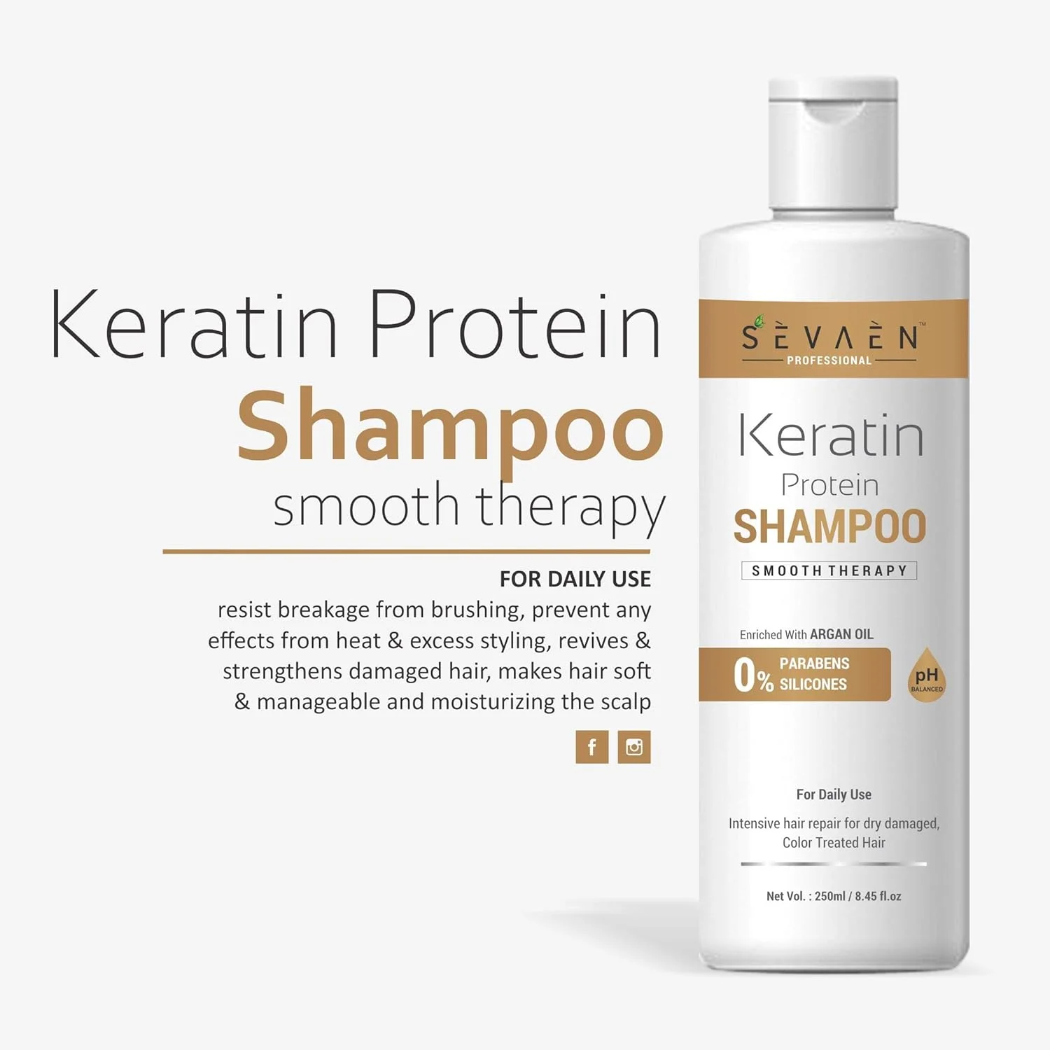 شامپو کراتین پروتئین SEVAEN حاوی روغن آرگان شامپو کراتین پروتئین SEVAEN حاوی روغن آرگان