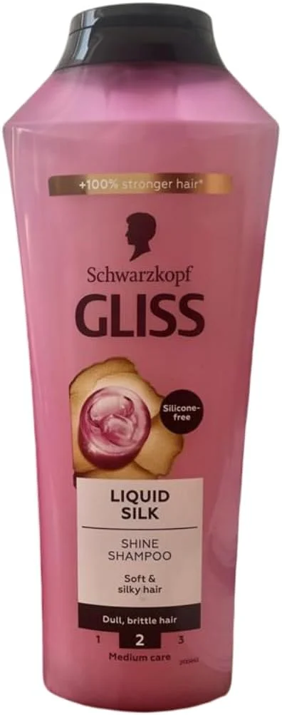 شامپو موهای کدر و شکننده شوارتسکف گلیس مدل Liquid Silk حجم 400 میلی لیتر