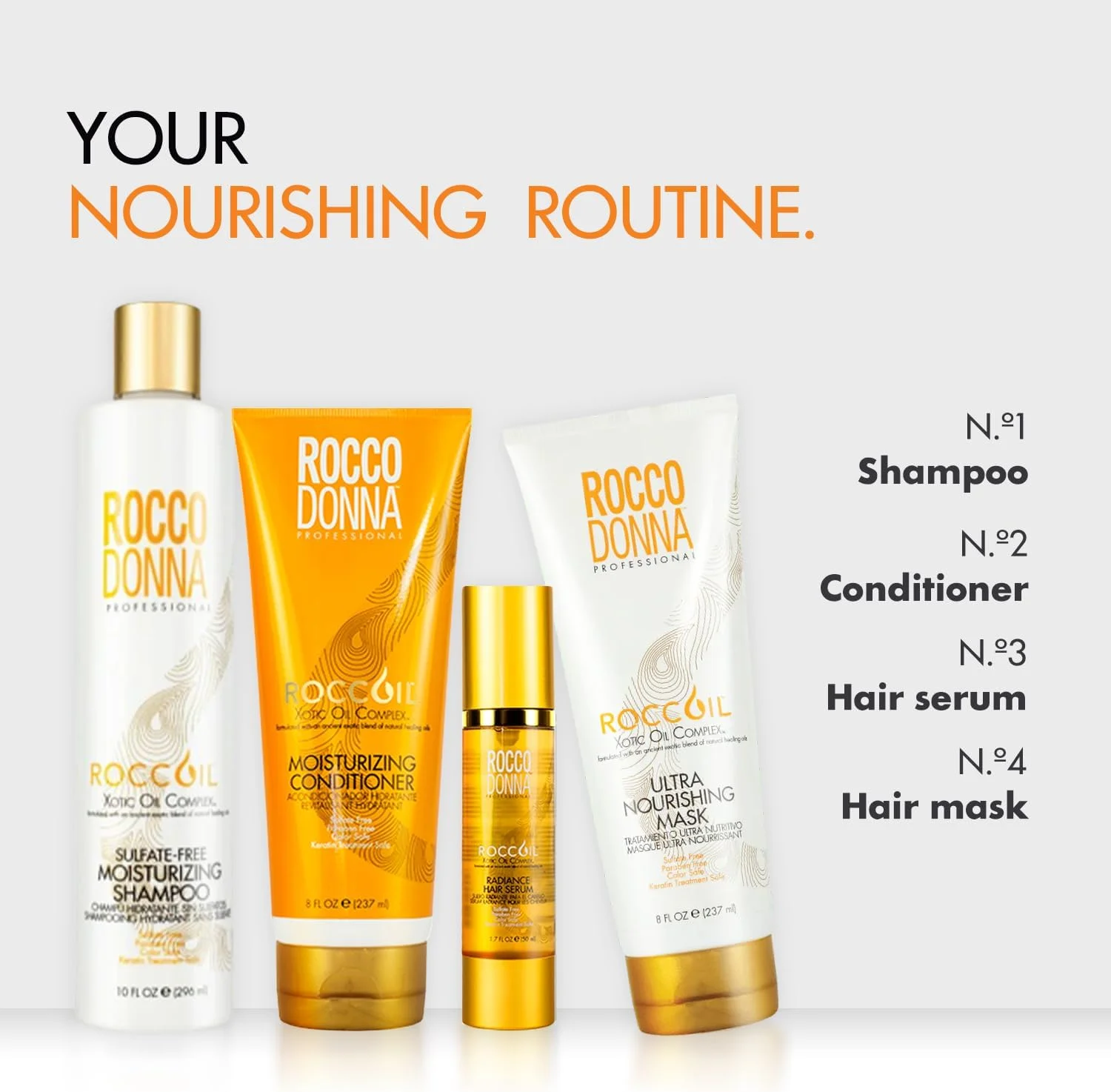 شامپو مرطوب کننده بدون سولفات Rocco Donna برای موهای آسیب دیده | افزایش نرمی و درخشندگی | ایمن برای موهای رنگ شده | 946 میلی لیتر