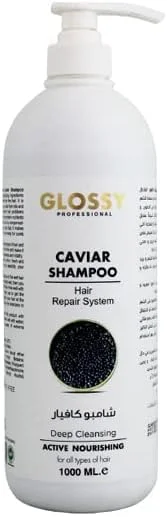 شامپو خاویار براق حرفه ای طبیعی، بدون سولفات، درمان عمیق و آبرسان برای موهای رنگ شده زنان و مردان و بعد از صاف کردن مو برای استفاده روزانه 1000 میلی لیتر