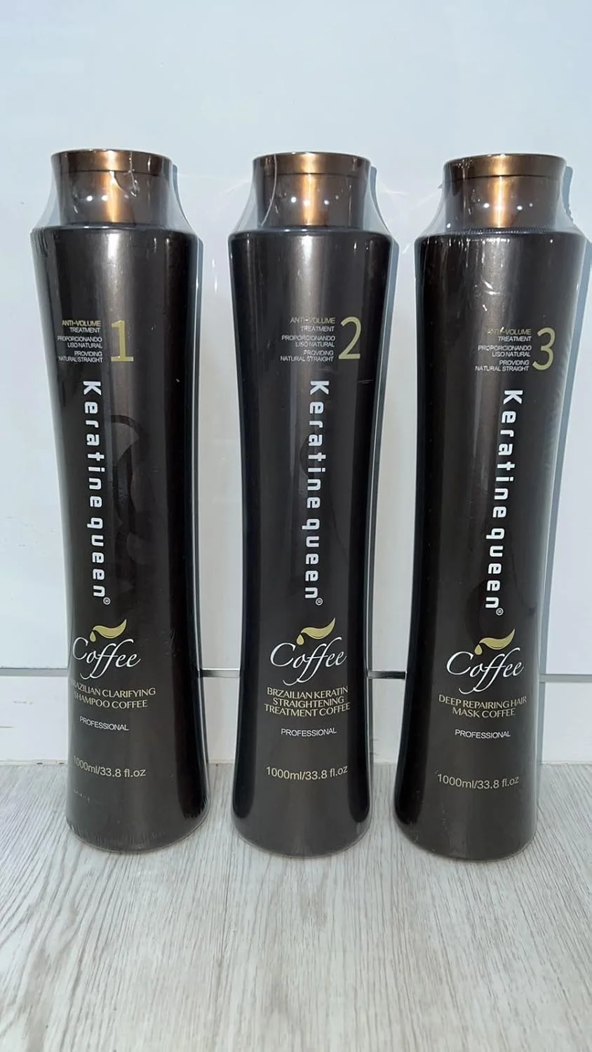 مجموعه سه عددی پروتئین کوئین: شامپو شفاف کننده کراتین قهوه برزیلی، درمان صاف کننده مو کرادراین قهوه برزیلی، ماسک مو ترمیم کننده عمیق قهوه
