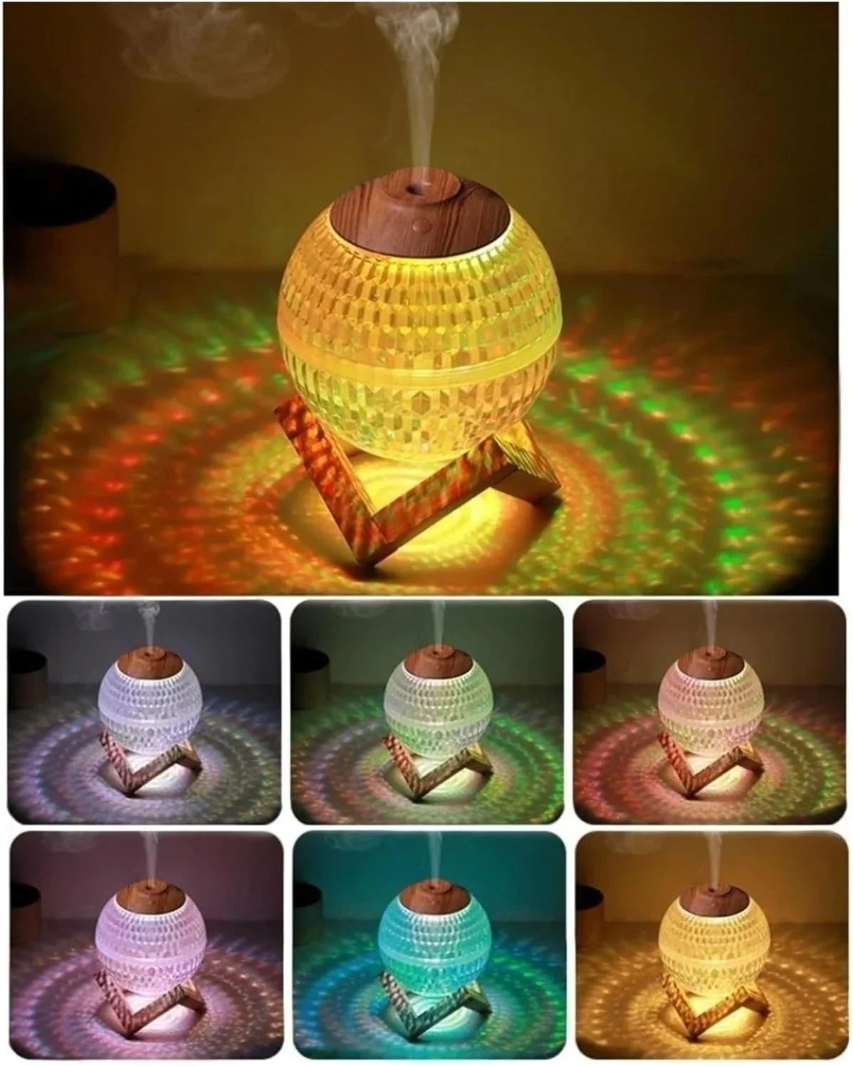 دستگاه بخور سرد توپ کریستالی USB با نور LED رنگارنگ 350 میلی لیتری - دستگاه رطوبت ساز قابل حمل اولتراسونیک برای خانه و محل کار دستگاه بخور سرد توپ کریستالی USB با نور LED رنگارنگ 350 میلی لیتری - دستگاه رطوبت ساز قابل حمل اولتراسونیک برای خانه و محل کار