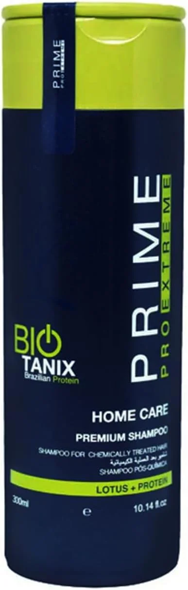شامپو مو پریم پرو اکستریم بایو تانیکس برزیلی پروتئین هوم کر پریمیوم مناسب موهای کراتینه شده حاوی لوتوس + شامپو پروتئینه مو برای زنان/مردان