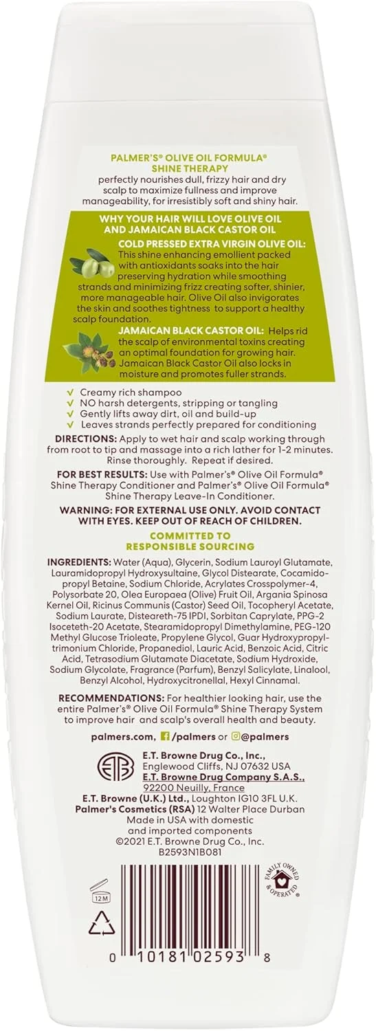 شامپو نرم کننده مو روغن زیتون پالمِرز، حاوی روغن زیتون فوق بکر برای درخشش مو، 400 میلی لیتر شامپو نرم کننده مو روغن زیتون پالمِرز، حاوی روغن زیتون فوق بکر برای درخشش مو، 400 میلی لیتر
