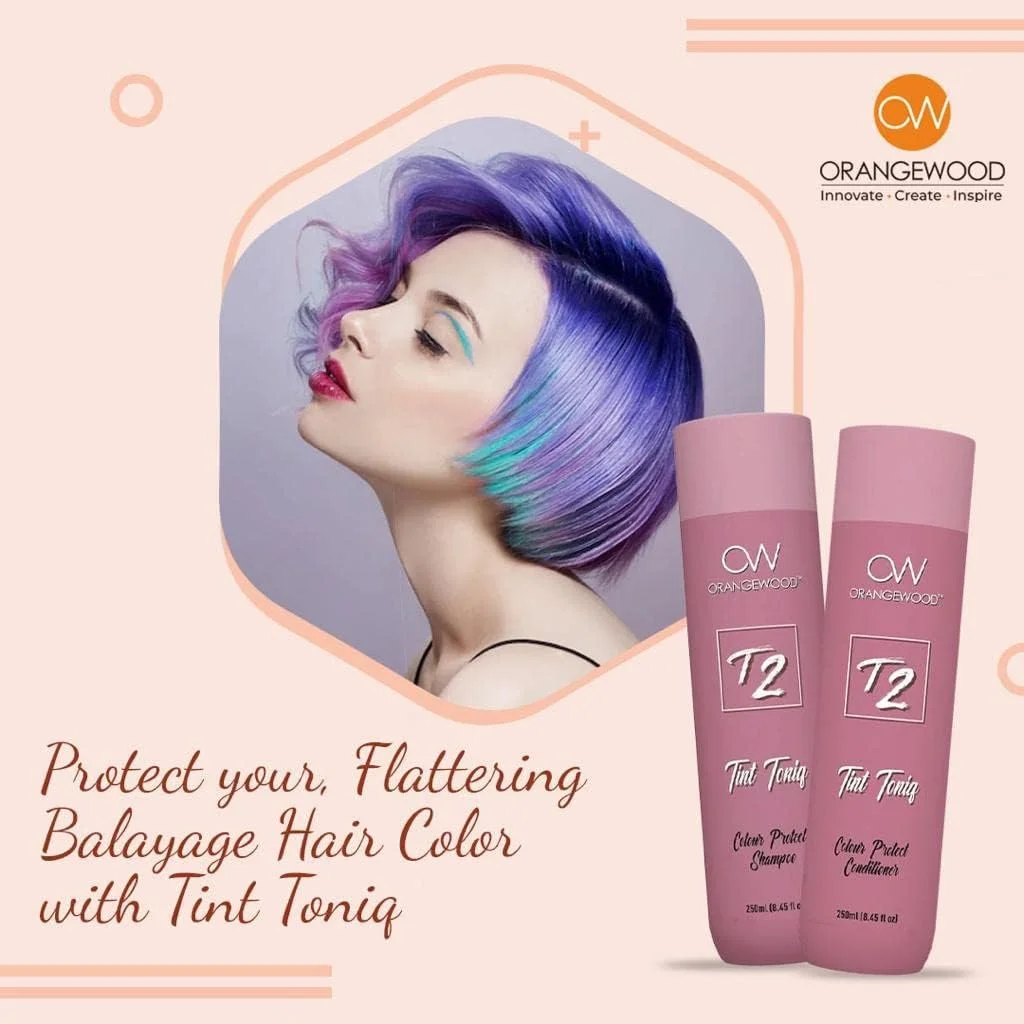 شامپو محافظ رنگ موی حرفه ای اورنج وود Tint Toniq، محافظت از رنگ مو با محافظت در برابر اشعه ماوراء بنفش، تغذیه و ترمیم عمیق برای آقایان و بانوان - 250 میلی لیتر