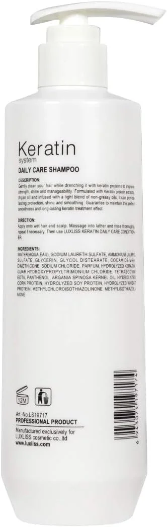 مجموعه شامپو و نرم کننده مراقبت روزانه کراتین لوکسلیس، 2 عدد (هر کدام 473 میلی لیتر)، مرطوب کننده، ضد وز، ترمیم کننده، برای موهای تحت درمان شیمیایی، حاوی روغن آرگان مجموعه شامپو و نرم کننده مراقبت روزانه کراتین لوکسلیس، 2 عدد (هر کدام 473 میلی لیتر)، مرطوب کننده، ضد وز، ترمیم کننده، برای موهای تحت درمان شیمیایی، حاوی روغن آرگان