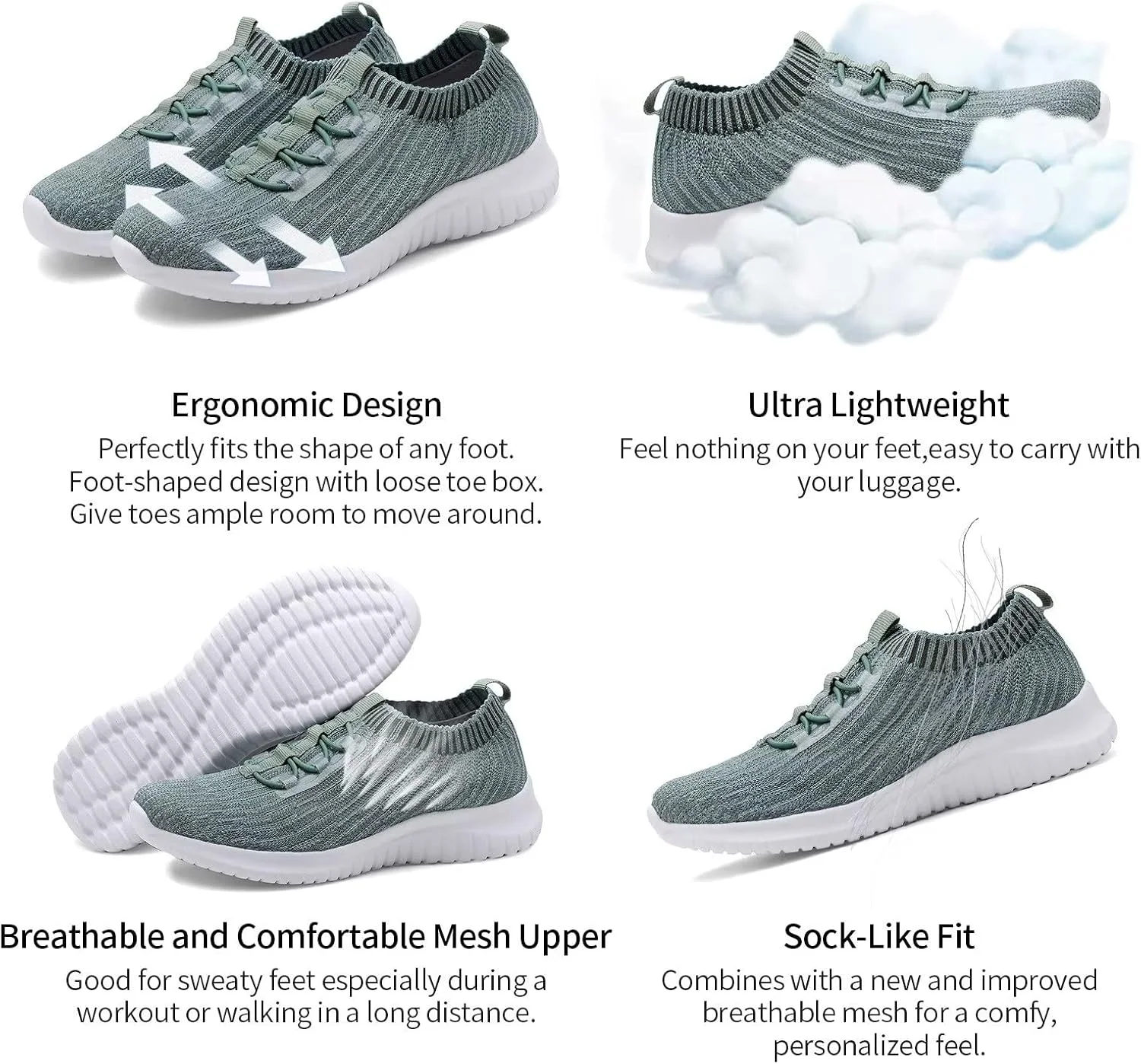 کفش پیاده روی زنانه تیوسیبون، سبک و راحت، مدل اسنیکرز، سبز، سایز 44