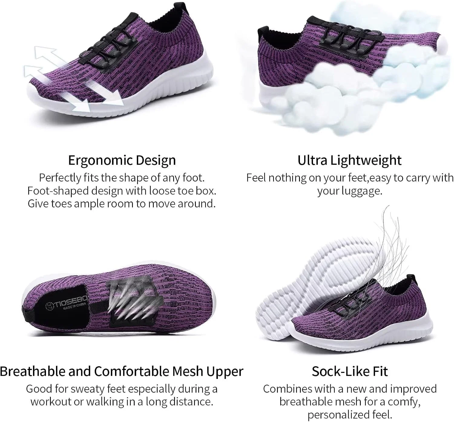 کفش های پیاده روی زنانه تیوسیبون، کفش های کتانی سبک و راحت برای دویدن
