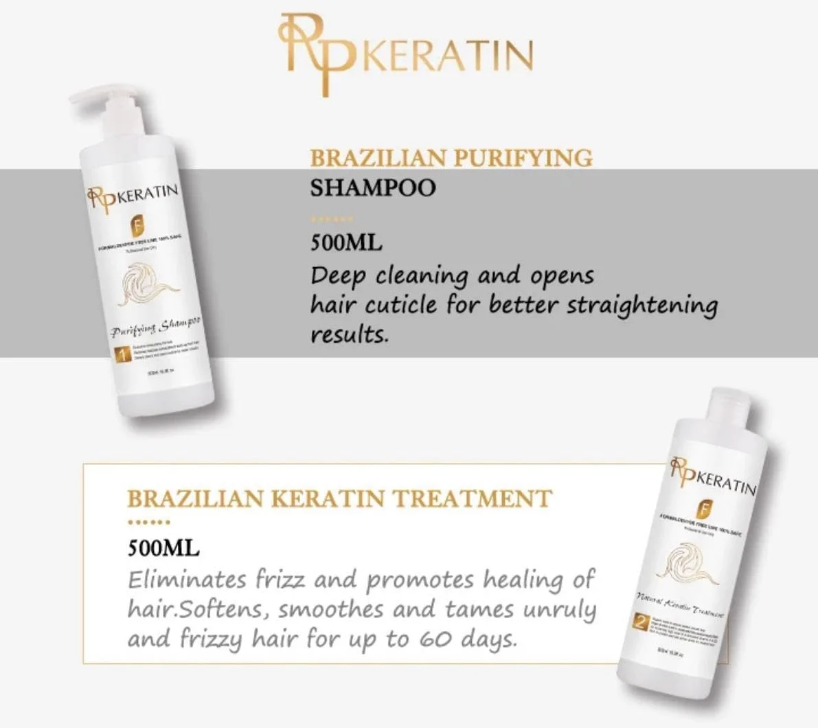 کرم کراتین بدون فرمالدئید Rp و شامپو پاک کننده 500 میلی لیتر کرم کراتین بدون فرمالدئید Rp و شامپو پاک کننده 500 میلی لیتر