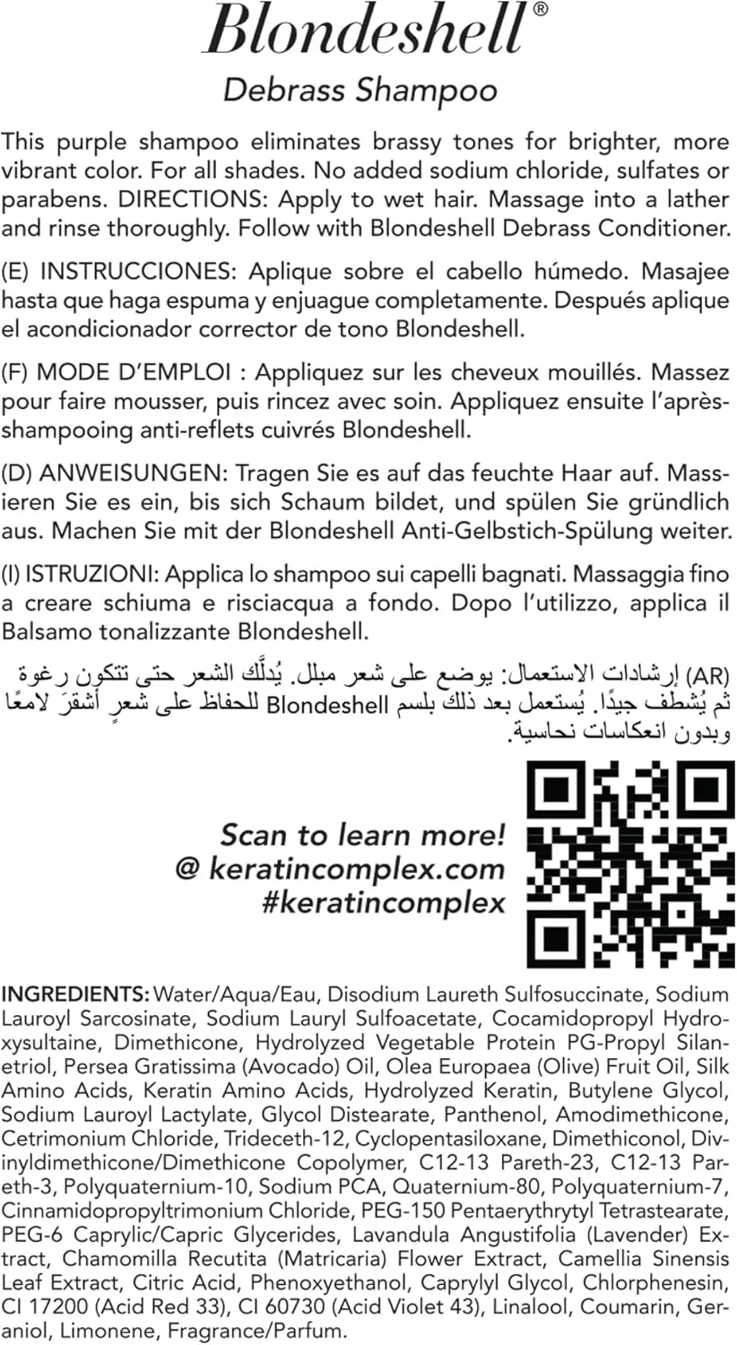 شامپو ضد زردی و روشن کننده مو کراتین کمپلکس بلوندشل ۴۰۰ میلی لیتر شامپو ضد زردی و روشن کننده مو کراتین کمپلکس بلوندشل ۴۰۰ میلی لیتر