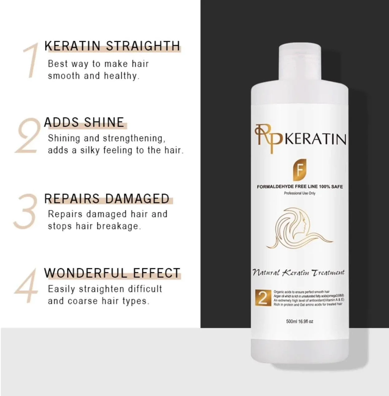 کرم کراتین بدون فرمالدئید Rp و شامپو پاک کننده 500 میلی لیتر کرم کراتین بدون فرمالدئید Rp و شامپو پاک کننده 500 میلی لیتر