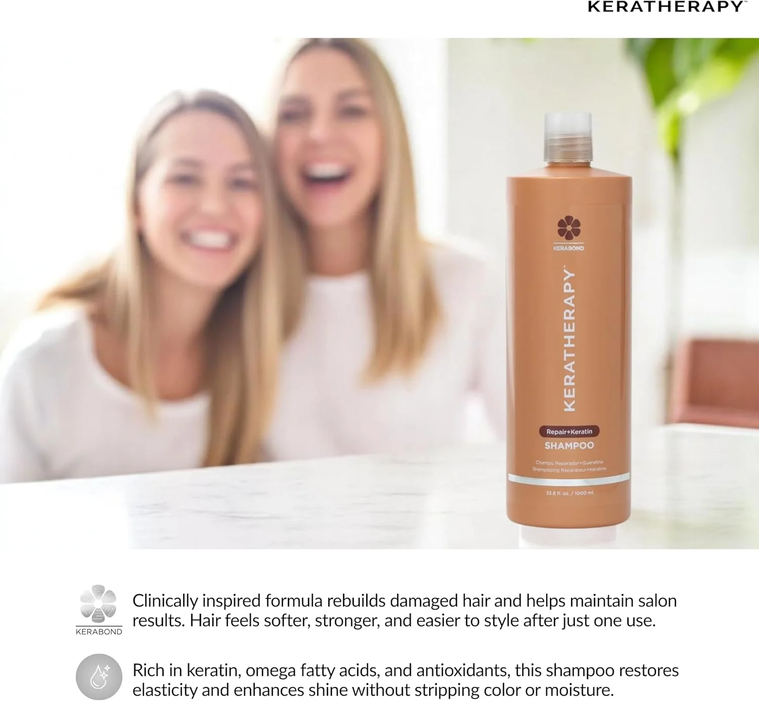 شامپو ترمیم کننده کراتین فیکس کراتراپی، غنی شده با کراتین، 1000 میلی لیتر شامپو ترمیم کننده کراتین فیکس کراتراپی، غنی شده با کراتین، 1000 میلی لیتر