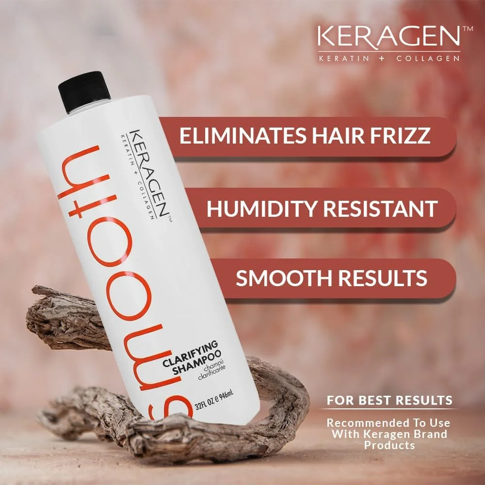 شامپو پاک کننده کراتین + کلاژن صاف کننده Keragen، 946 میلی لیتر شامپو پاک کننده کراتین + کلاژن صاف کننده Keragen، 946 میلی لیتر