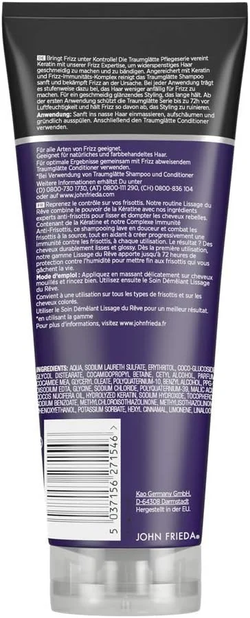 شامپو نرم کننده مو جان فریدا فریز ایز دریم، 250 میلی لیتر، حاوی کراتین مناسب موهای وز و ضخیم شامپو نرم کننده مو جان فریدا فریز ایز دریم، 250 میلی لیتر، حاوی کراتین مناسب موهای وز و ضخیم