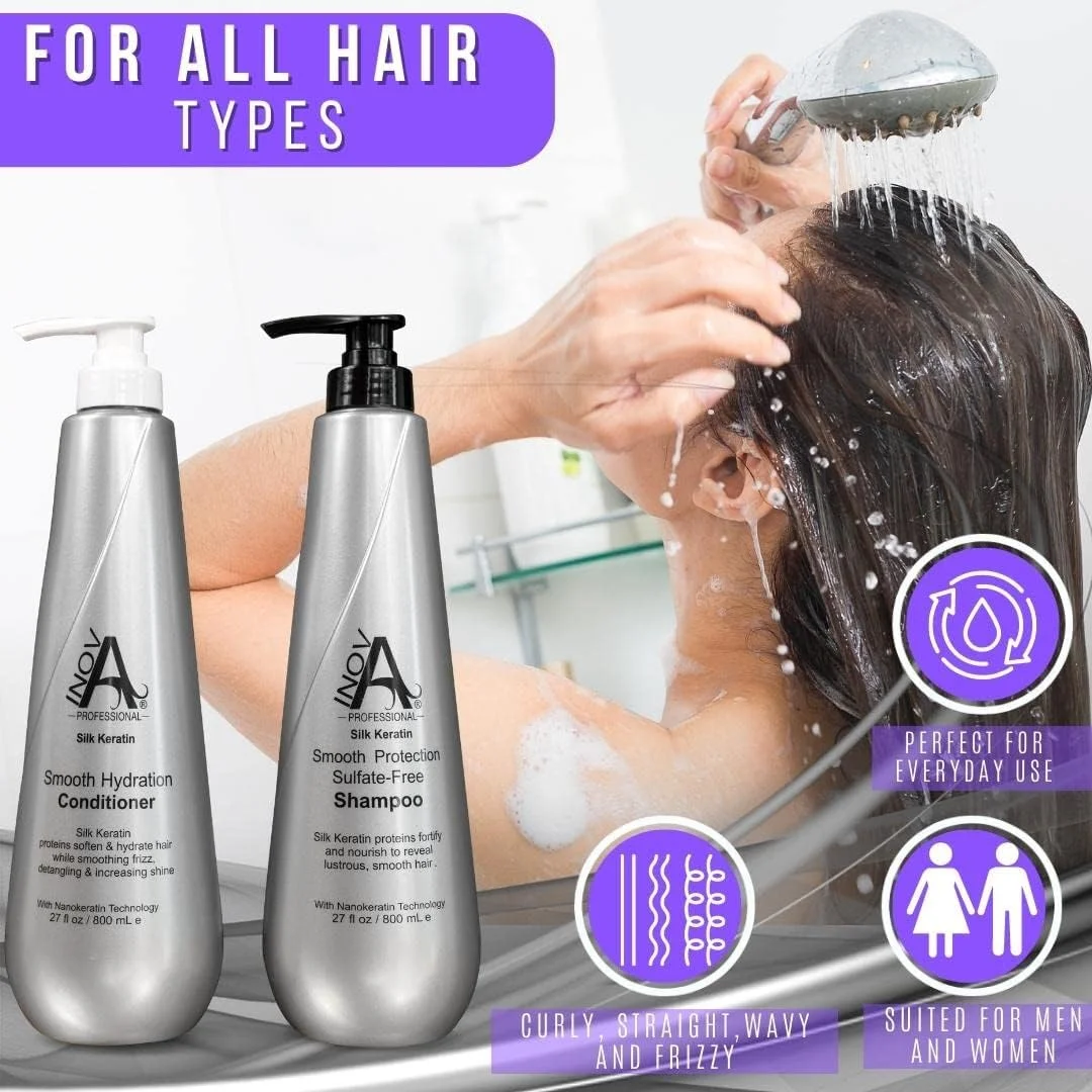 شامپو بدون سولفات محافظت صاف کننده کراتین ابریشم اینوآ پروفشنال، 800 میلی لیتر شامپو بدون سولفات محافظت صاف کننده کراتین ابریشم اینوآ پروفشنال، 800 میلی لیتر