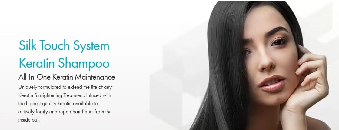 شامپو صاف کننده مو حاوی کراتین و بیوتین Hair Bar NYC Silk Touch System - مناسب موهای رنگ شده و آسیب دیده، 300 میلی لیتر