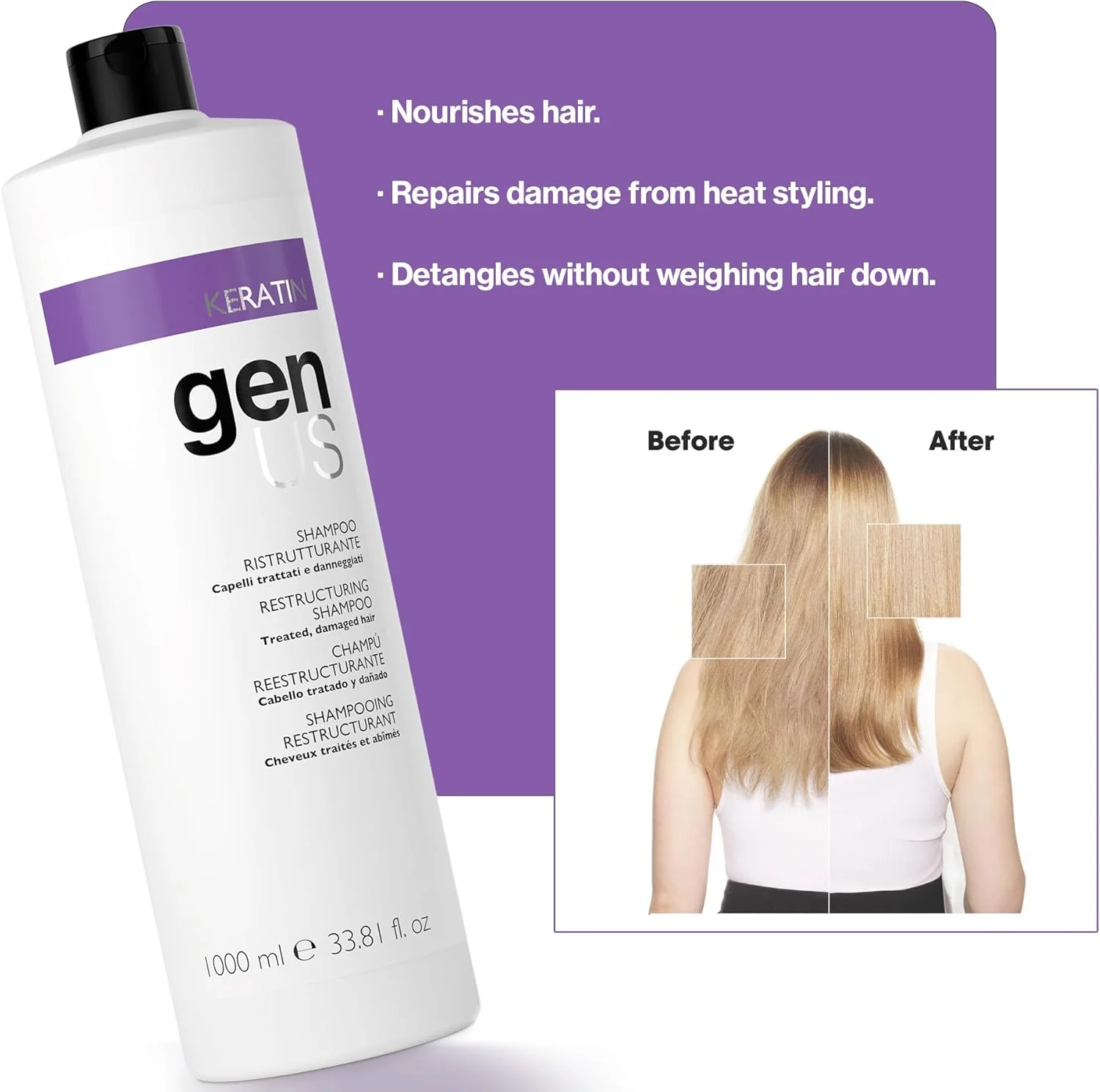 شامپو بازسازی کننده کراتین جنوس 1000 میلی لیتر شامپو بازسازی کننده کراتین جنوس 1000 میلی لیتر