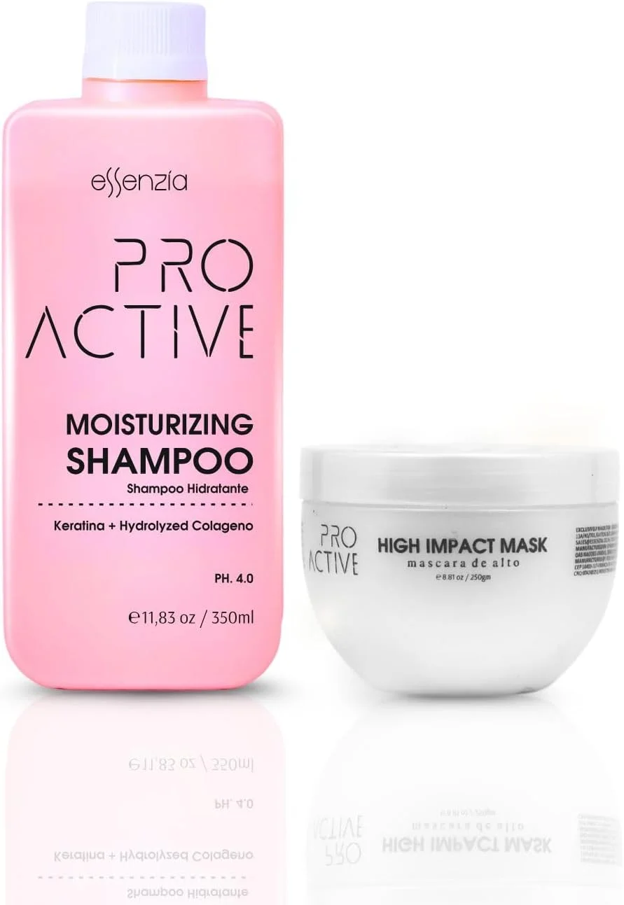 شامپو مرطوب کننده حرفه ای پرو اکتیو اسنزیا 350 میلی لیتر به همراه ماسک موی های ایمپکت 250 گرمی | برای درمان نانوپلاستیا، کراتین و صاف کردن مو | موهای خشک و وز شامپو مرطوب کننده حرفه ای پرو اکتیو اسنزیا 350 میلی لیتر به همراه ماسک موی های ایمپکت 250 گرمی | برای درمان نانوپلاستیا، کراتین و صاف کردن مو | موهای خشک و وز