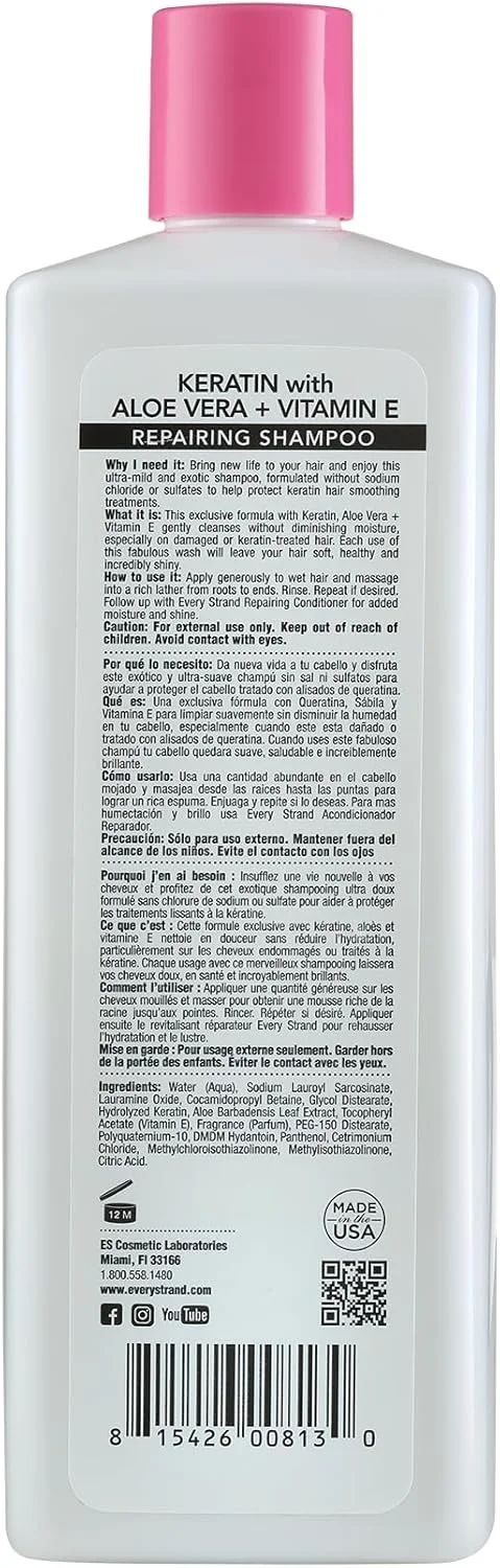 شامپو ترمیم کننده مو Every Strand کراتین با آلوئه ورا و ویتامین E حجم 399 میلی لیتر شامپو ترمیم کننده مو Every Strand کراتین با آلوئه ورا و ویتامین E حجم 399 میلی لیتر