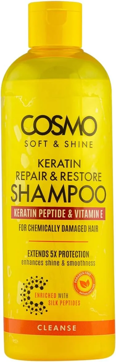 شامپو کراتین نرم کننده و براق کننده سی دی COSMO DESIGNS حجم 480 میلی لیتر | ترمیم و احیا کننده | محافظت 5 برابر بیشتر | غنی شده با پپتیدهای ابریشم | افزایش درخشندگی و لطافت | پپتید کراتین و ویتامین E | زرد شامپو کراتین نرم کننده و براق کننده سی دی COSMO DESIGNS حجم 480 میلی لیتر | ترمیم و احیا کننده | محافظت 5 برابر بیشتر | غنی شده با پپتیدهای ابریشم | افزایش درخشندگی و لطافت | پپتید کراتین و ویتامین E | زرد