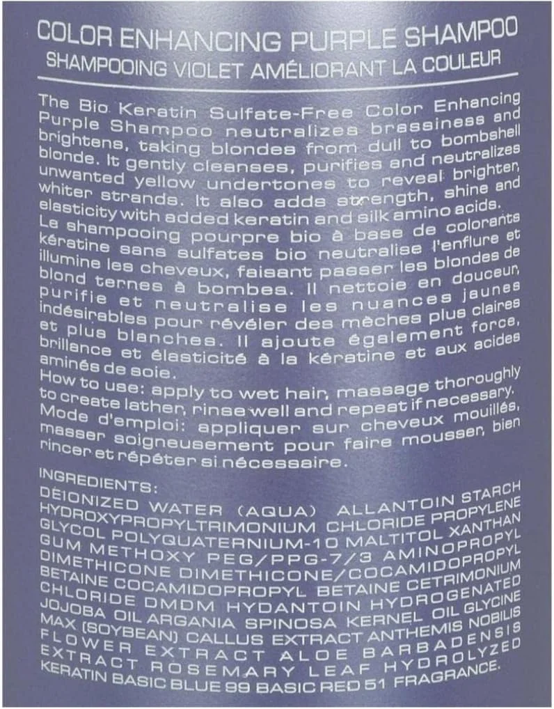 شامپو بنفش تقویت کننده رنگ مو Bio PureOils Keratin Luxury Collection حجم 1000 میلی لیتر شامپو بنفش تقویت کننده رنگ مو Bio PureOils Keratin Luxury Collection حجم 1000 میلی لیتر