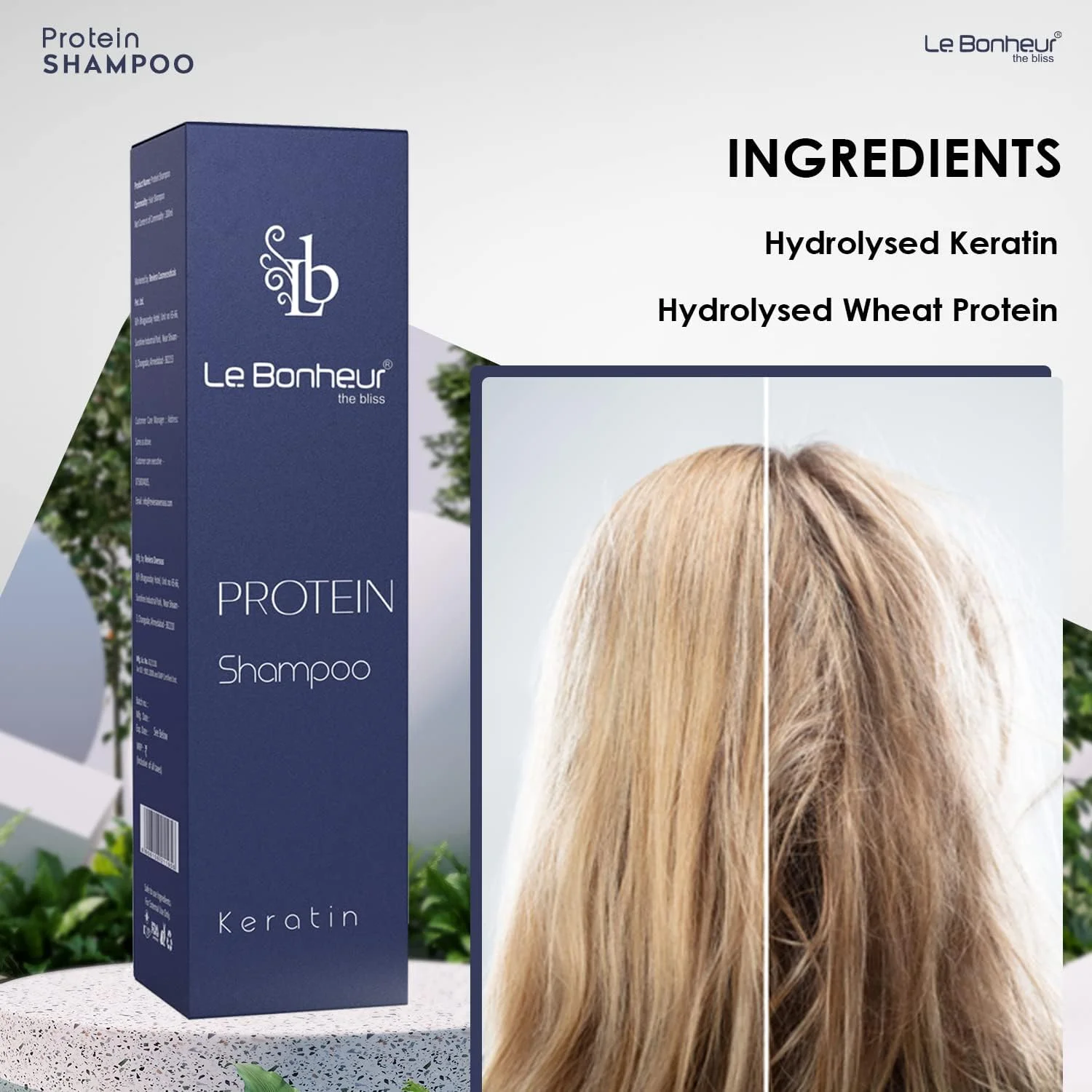شامپو مو پروتئین کراتین Le Bonheur | کنترل وز، کیفیت سالنی، درمان صاف کننده، ماندگاری طولانی، درمان کراتینه | ایمن برای موهای رنگ شده | افزایش نرمی، استحکام و درخشندگی | 200 میلی لیتر شامپو مو پروتئین کراتین Le Bonheur | کنترل وز، کیفیت سالنی، درمان صاف کننده، ماندگاری طولانی، درمان کراتینه | ایمن برای موهای رنگ شده | افزایش نرمی، استحکام و درخشندگی | 200 میلی لیتر