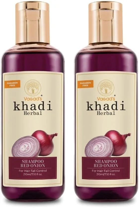 شامپو پیاز قرمز گیاهی ضد ریزش مو واگادز خادی گرامودایا، 210 میلی لیتر (بسته 2 عددی)