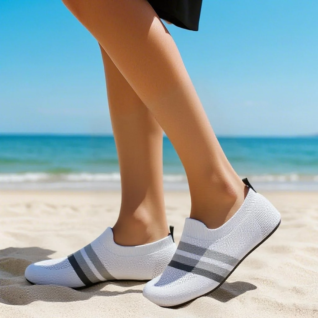 کفش های آبی زنانه ساحلی، مناسب شنا، استخر، رودخانه، پابرهنه، خشک شونده سریع، لغزنده، مناسب استخر، ساحل، موج سواری، پارک آبی، یوگا