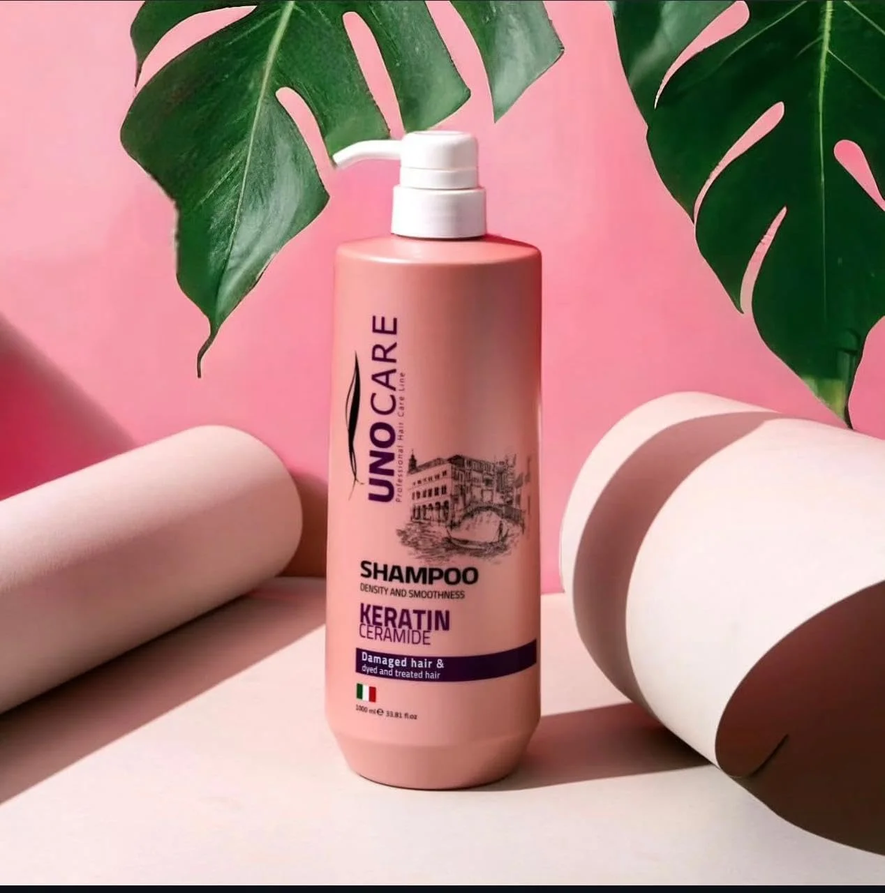 شامپو کراتین سرامید اونوکافه برای موهای آسیب دیده، افزایش تراکم و لطافت، 1000 میلی لیتر