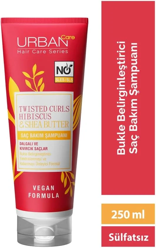 شامپو بدون سولفات موهای فر Urban Care با عصاره گل بامیه و شی باتر