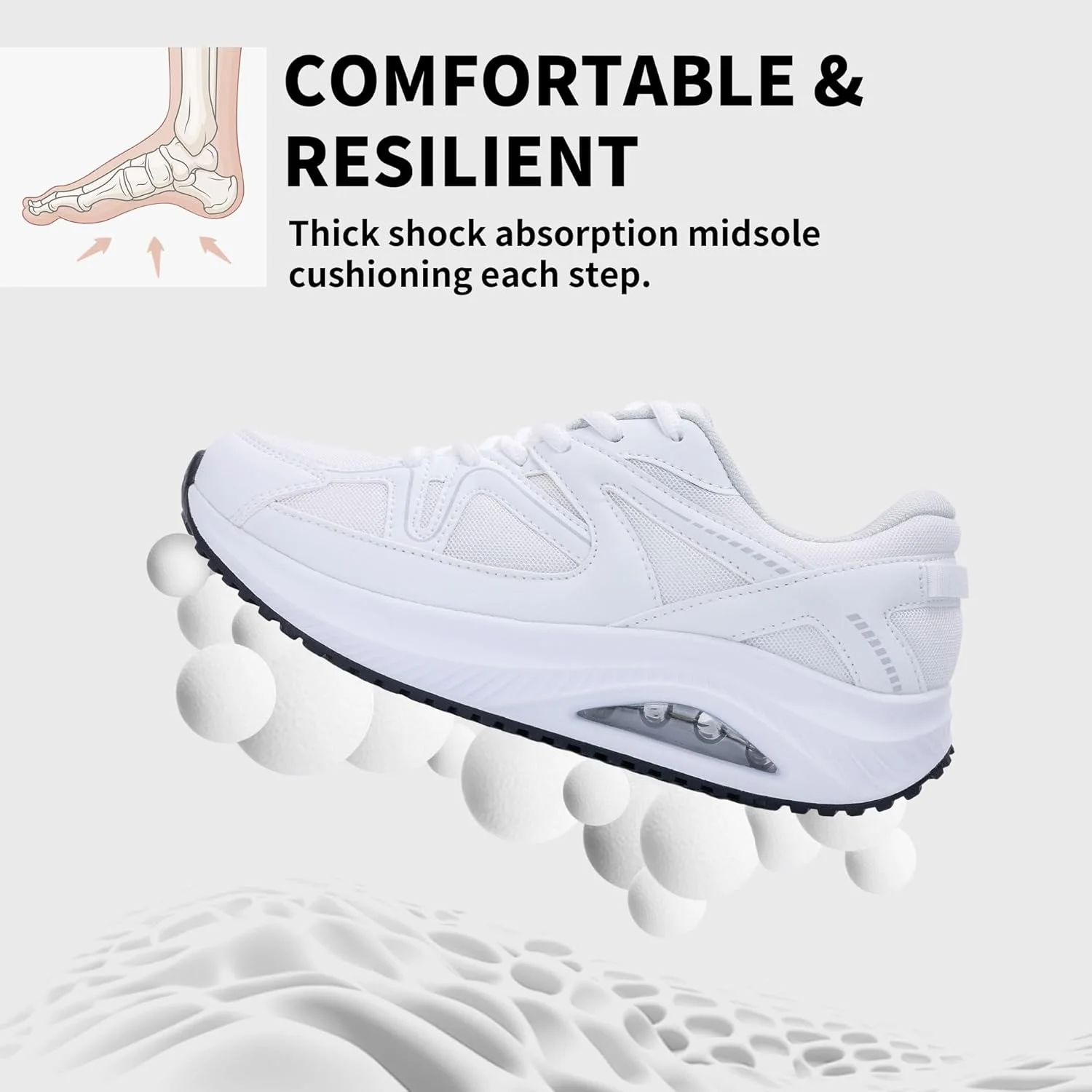 کفش تنیس زنانه سورای برای پلانتار فاشیایتیس با پشتیبانی از قوس پا، کفش ورزشی ارتوپدی زنانه راحت و تنفس پذیر برای تسکین درد پا و پاشنه سایز 36-42