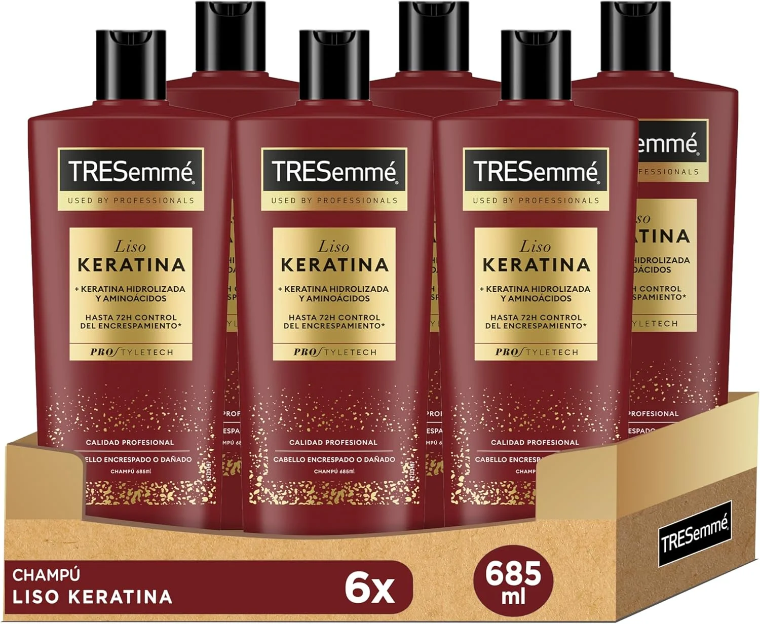 شامپو کراتینه صاف کننده مو ترزمه برای موهای وز یا آسیب دیده حاوی روغن مارولا و کراتین، 6 عدد 685 میلی لیتری