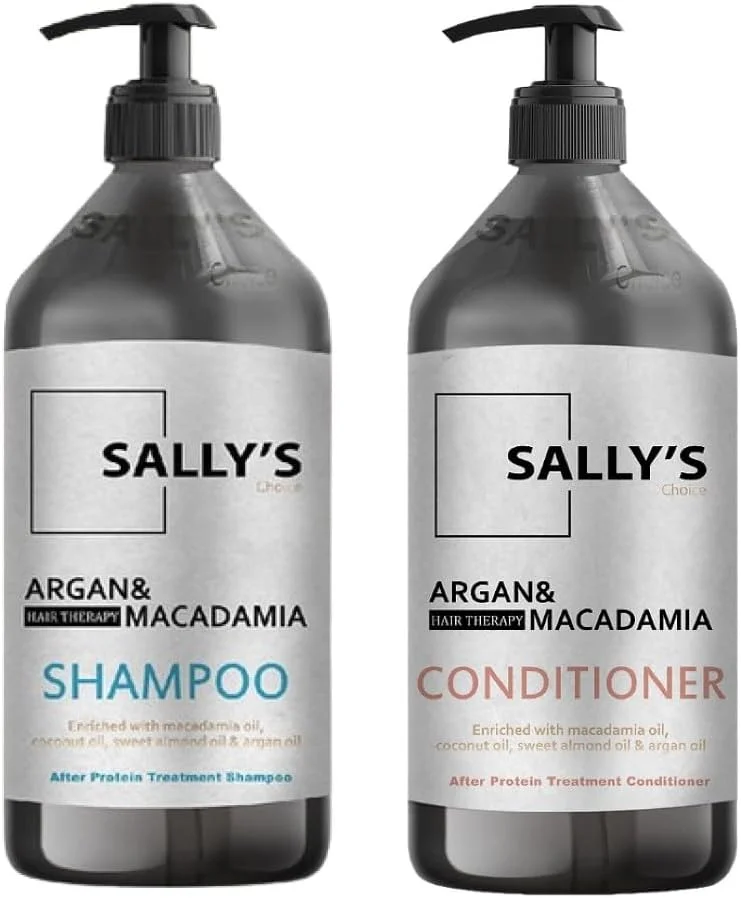 مجموعه شامپو و نرم کننده مو حاوی روغن آرگان مراکشی و روغن ماکادمیا سالی'ز چویس هیر تراپی، بدون سولفات، 750 میلی لیتر