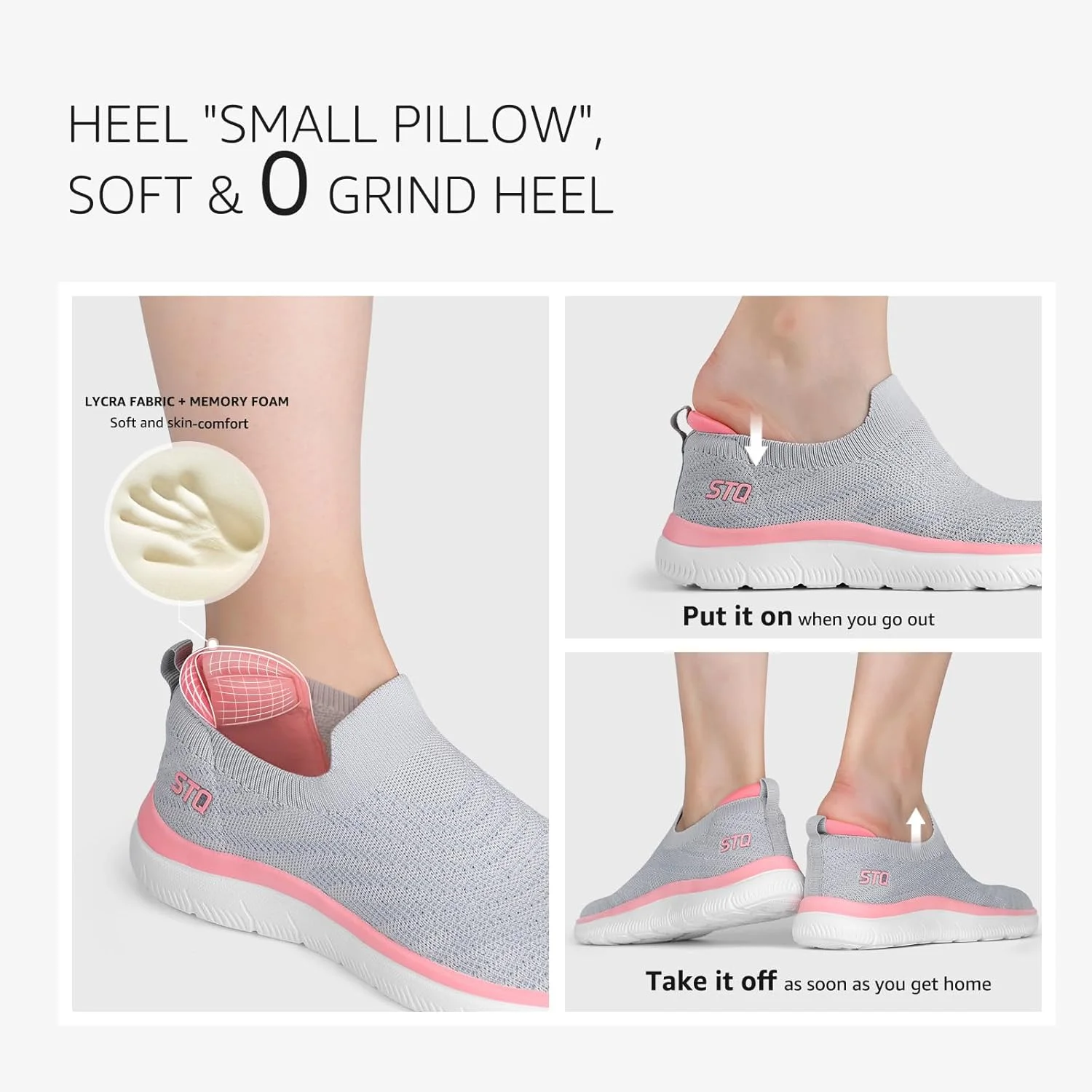 کفش پیاده روی زنانه STQ، سبک، راحت و دارای کفی مموری فوم