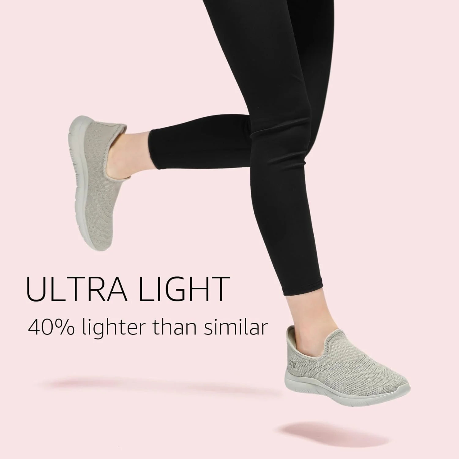 کفش پیاده روی زنانه STQ، کفش طبی زنانه با قابلیت پوشیدن آسان، دارای پشتیبانی از قوس پا، ضد لغزش، سبک وزن، تنفس پذیر، فوم حافظه دار راحت، مناسب برای استفاده روزمره، مد روز، بارداری و پرستاری - رنگ Taupe سایز 41 EU