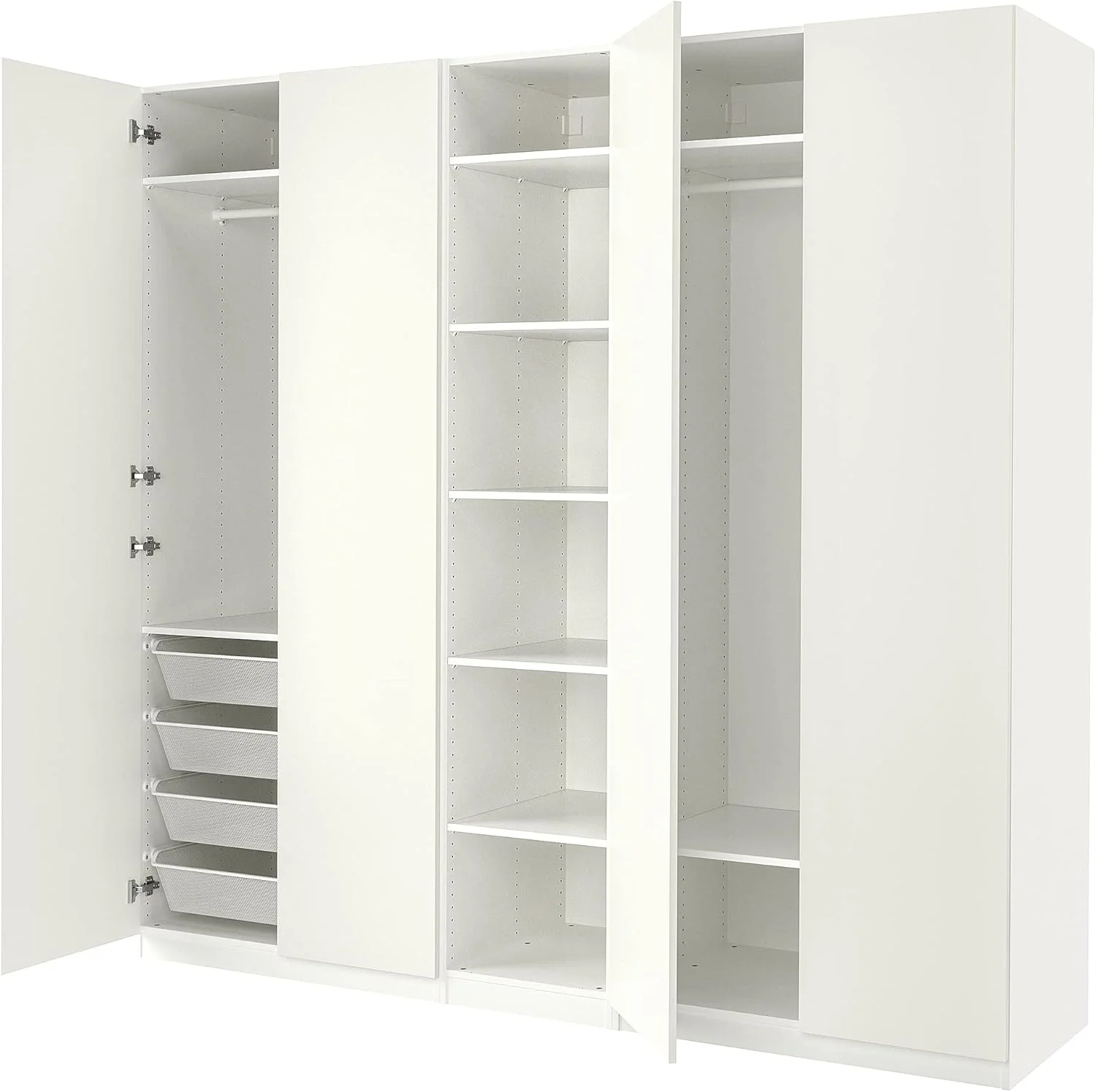 کمد لباس PAX/FORSAND، ۲۵۰x۶۰x۲۳۶ سانتی متر، سفید/سفید