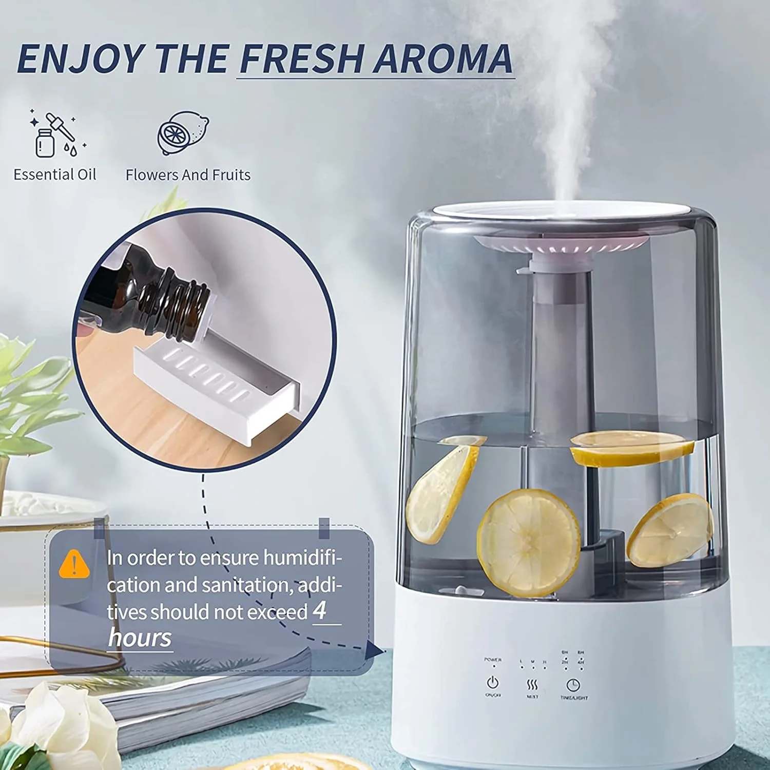 دستگاه بخور سرد سولفار | دستگاه رطوبت ساز اولتراسونیک با پر شدن آسان از بالا، 3.2 لیتری | 3 سطح مه، تایمر 8 ساعته، خاموش شدن خودکار، چراغ خواب رنگارنگ | برای خانه و محل کار (خاکستری) دستگاه بخور سرد سولفار | دستگاه رطوبت ساز اولتراسونیک با پر شدن آسان از بالا، 3.2 لیتری | 3 سطح مه، تایمر 8 ساعته، خاموش شدن خودکار، چراغ خواب رنگارنگ | برای خانه و محل کار (خاکستری)