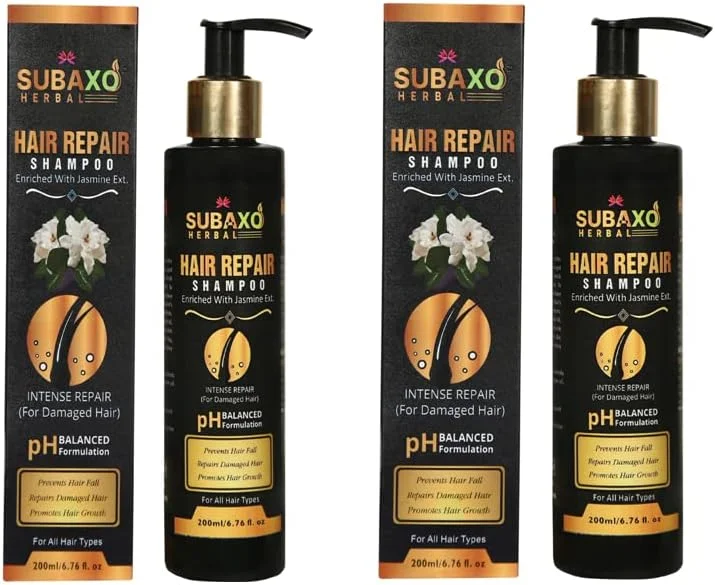 شامپو گیاهی ترمیم کننده مو سوباکسو | ترمیم موهای آسیب دیده و تقویت رشد مو (200 میلی لیتر x 2، بسته 2 عددی)