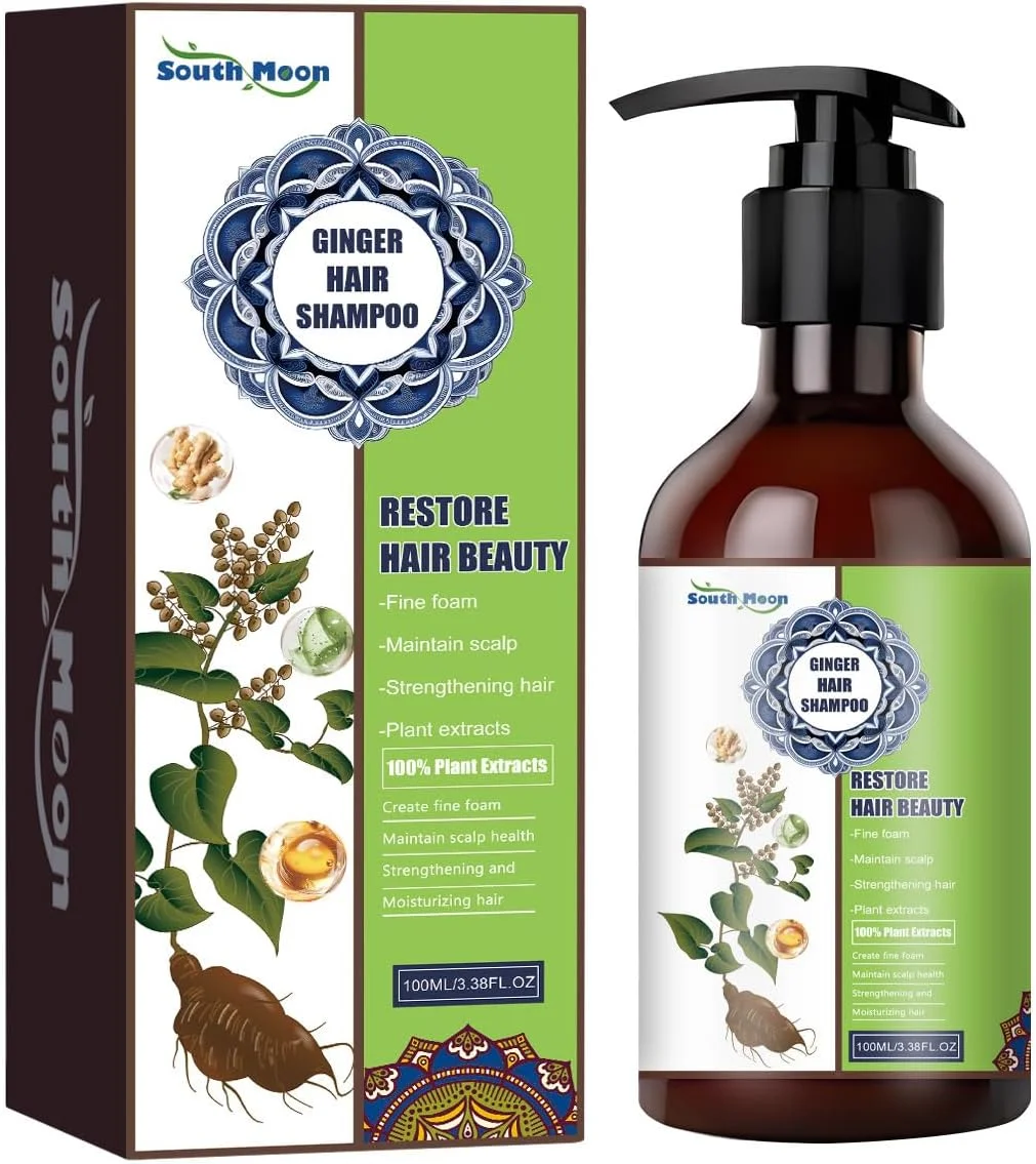 شامپو عصاره گیاه زنجبیل برای جلوگیری از ریزش مو، تقویت کننده فولیکول ها، تغذیه کننده مو و پوست سر، ترمیم و پاک کننده با مواد طبیعی، مراقبت ملایم برای انواع مو