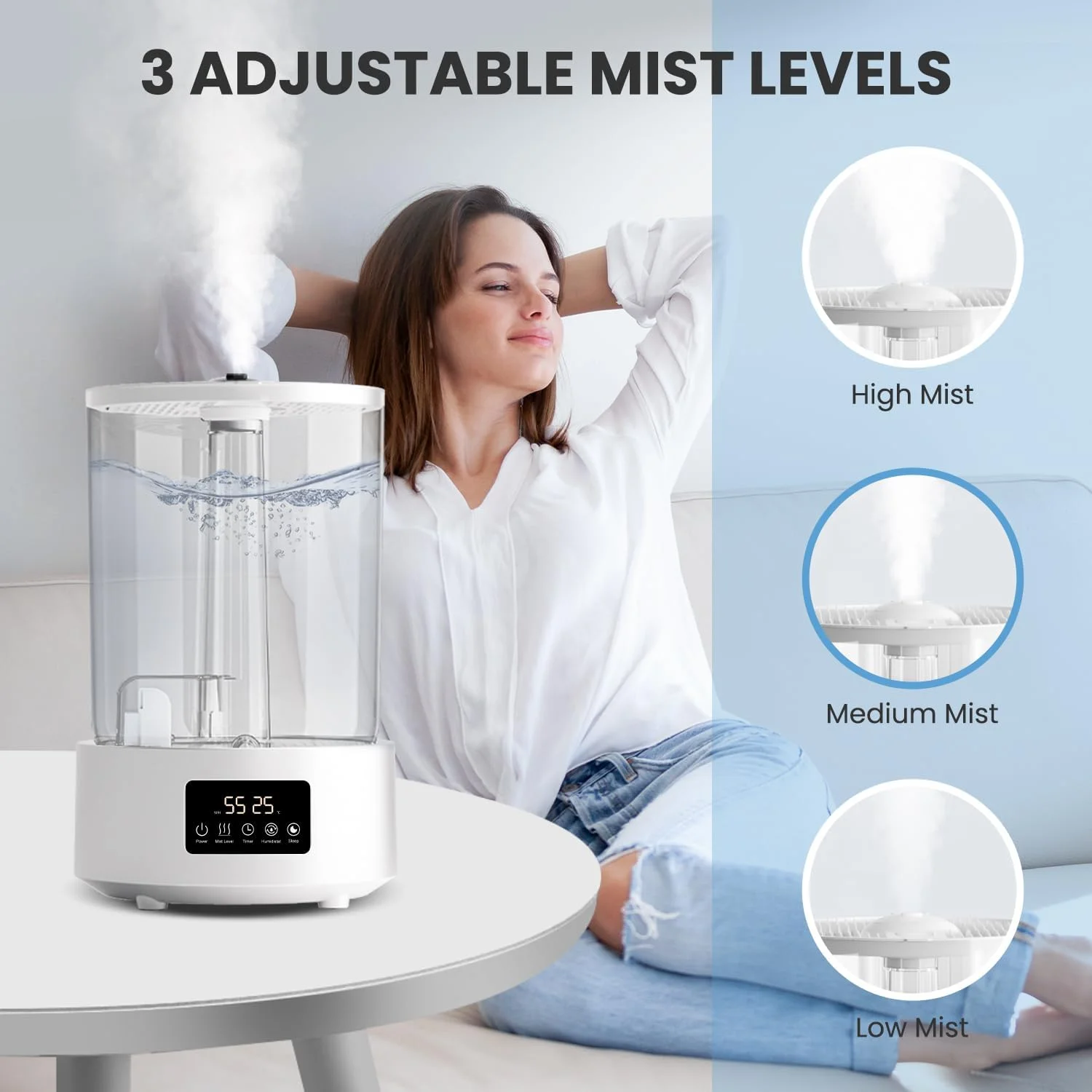 دستگاه بخور سرد 5 لیتری Necomi مناسب اتاق خواب و منزل، دارای چراغ های 7 رنگ، پر کردن آسان از بالا، کنترل سطح مه، عملکرد روغن های اساسی، تایمر 1-8 ساعته، خاموش شدن خودکار، حالت خواب، فاقد BPA دستگاه بخور سرد 5 لیتری Necomi مناسب اتاق خواب و منزل، دارای چراغ های 7 رنگ، پر کردن آسان از بالا، کنترل سطح مه، عملکرد روغن های اساسی، تایمر 1-8 ساعته، خاموش شدن خودکار، حالت خواب، فاقد BPA